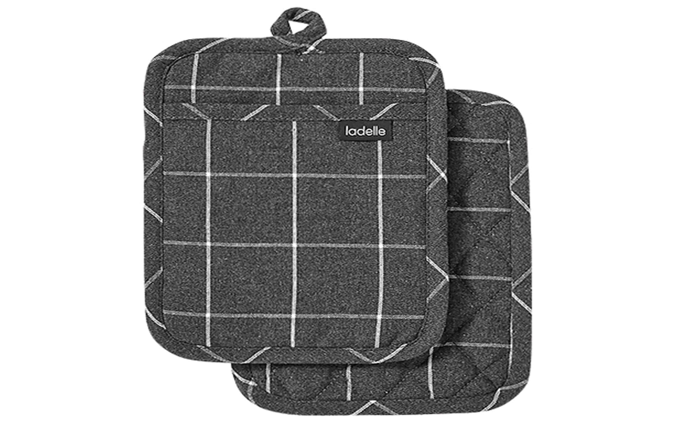Ladelle Topflappen Eco Check 2 Stück, Anthrazit