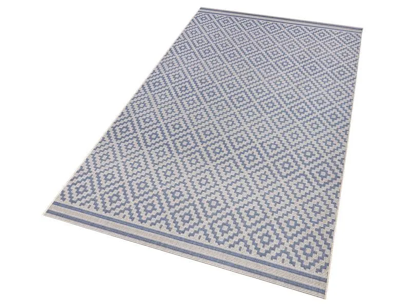Hanse Home Raute In- & Outdoor Teppich 160 x 230 cm, Blau/Crème Hanse Home Raute In- & Outdoor Teppich 160 x 230 cm, Blau/Crème