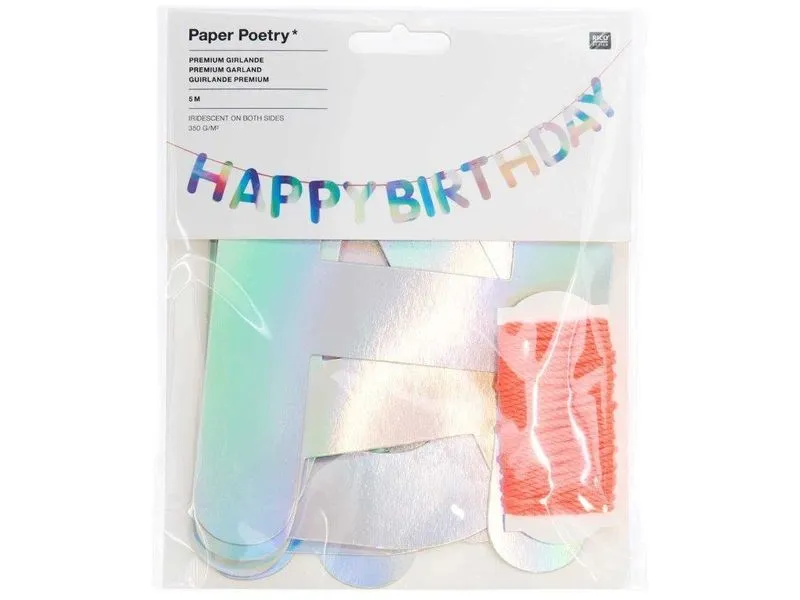 Rico Design Girlande Happy Birthday, Irisierend 5 m, Irisierend Rico Design Girlande Happy Birthday, Irisierend 5 m, Irisierend