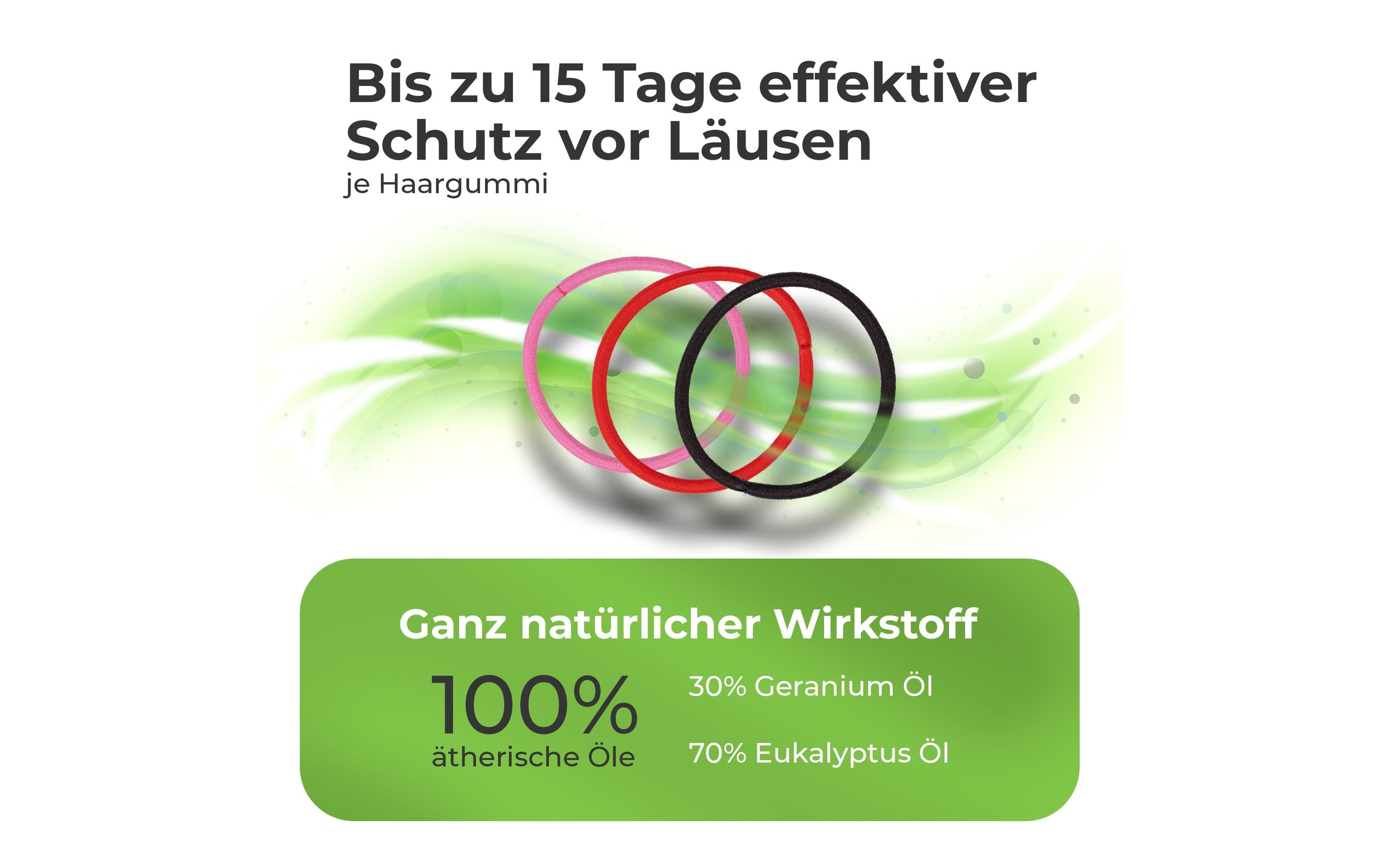 Quick Aid Insektenabwehr Anti-Läuse Haargummi schwarz 4 Stück