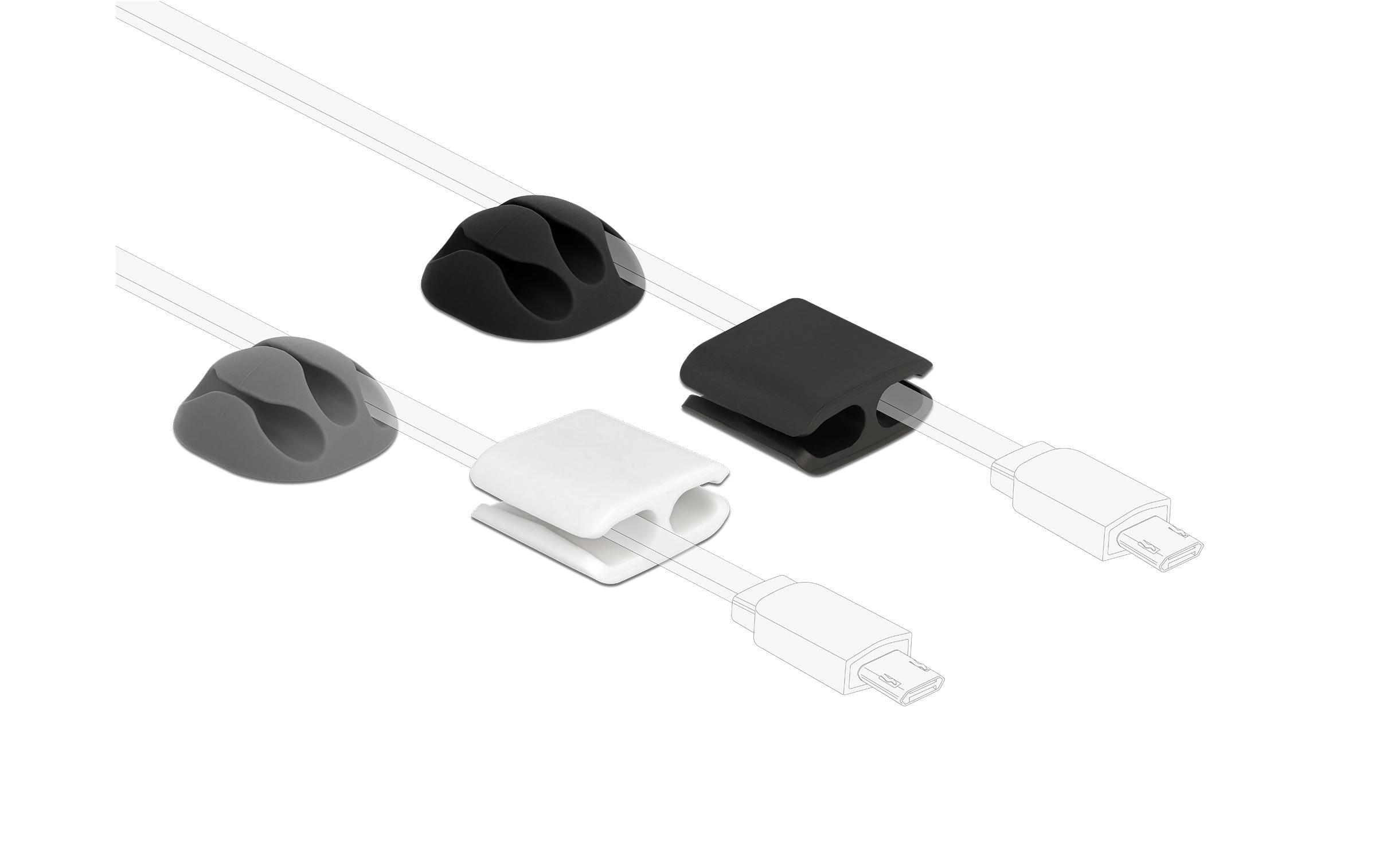 Delock Kabelhalter und Kabelclip Set 4 Stück Delock Kabelhalter und Kabelclip Set 4 Stück