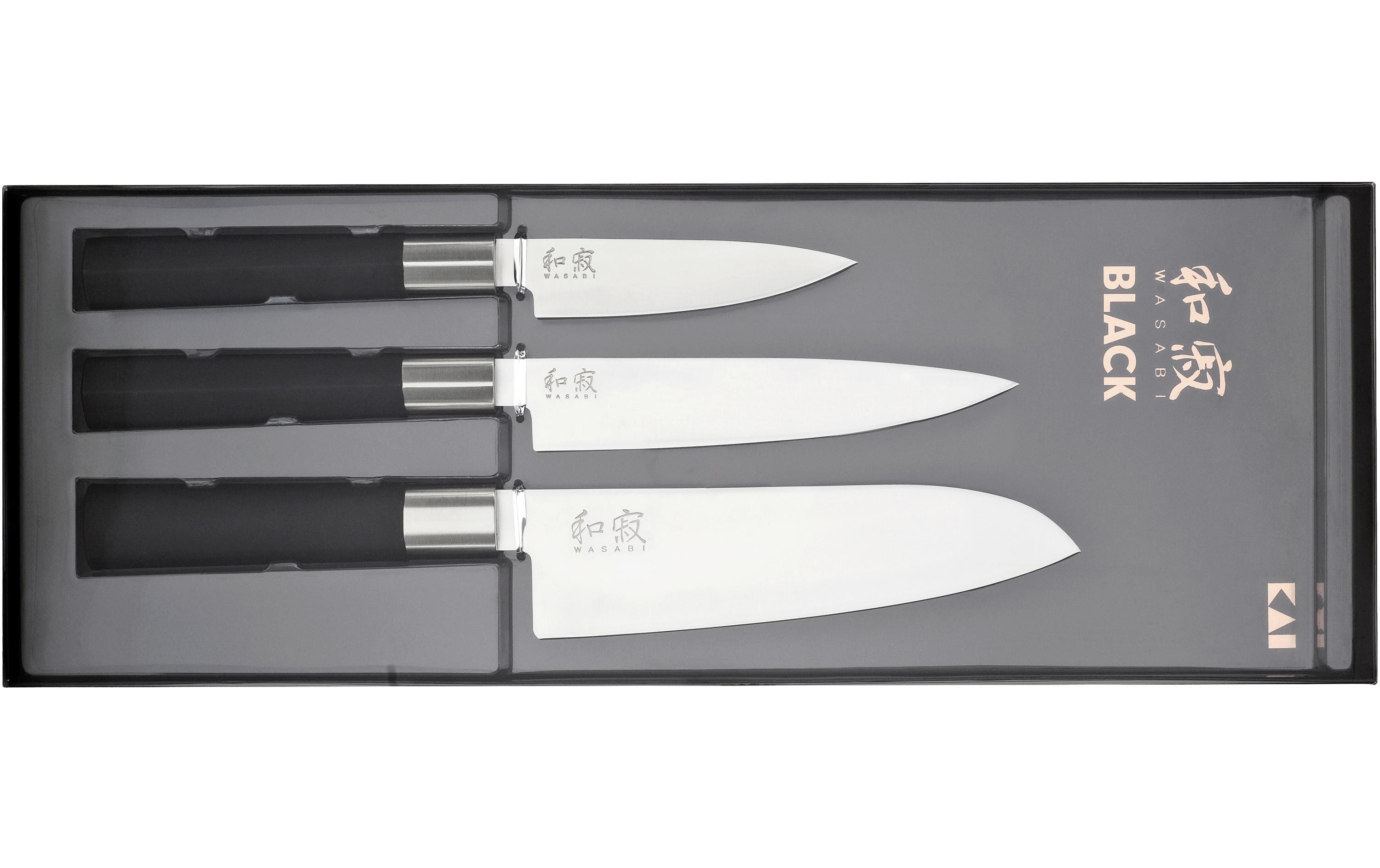 Kai Kochmesser Wasabi 3 tlg. Schwarz