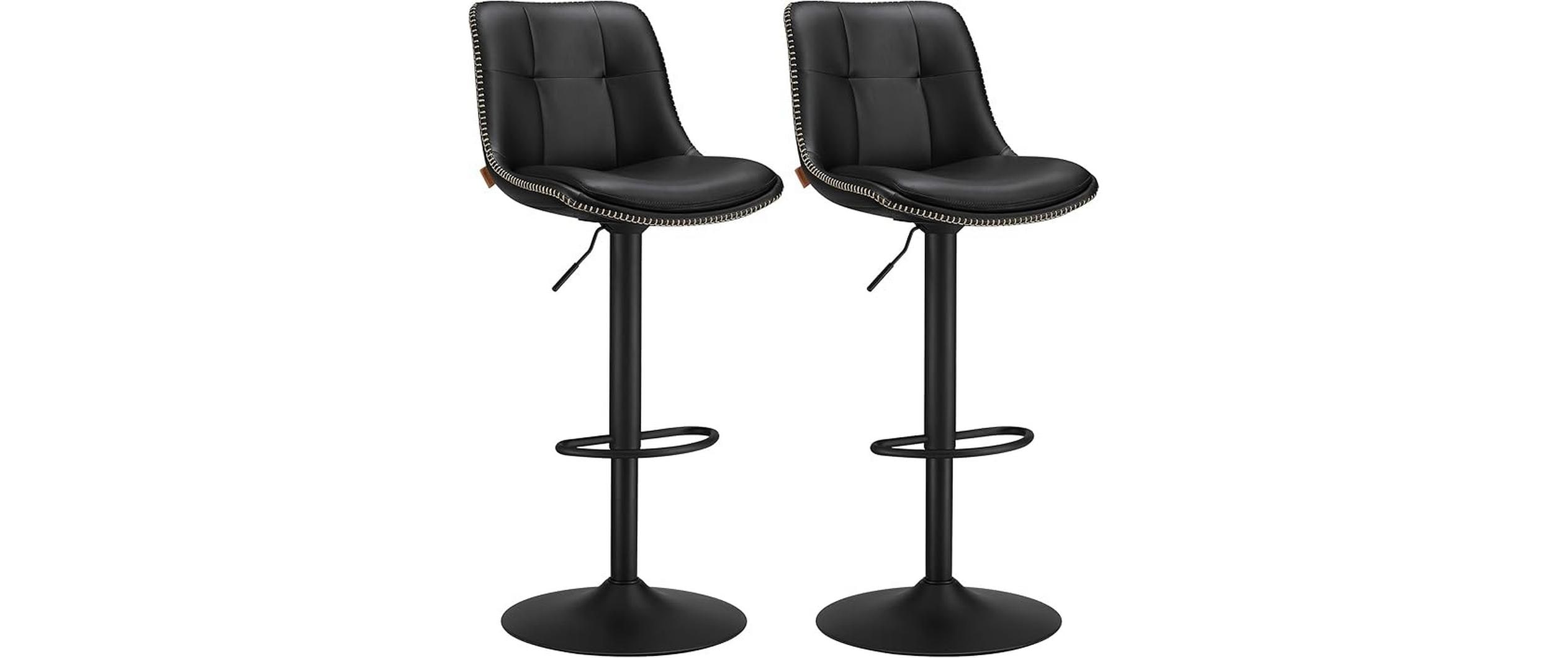 VASAGLE Barhocker 2er Set 48 x 90 cm/112 cm, Schwarz