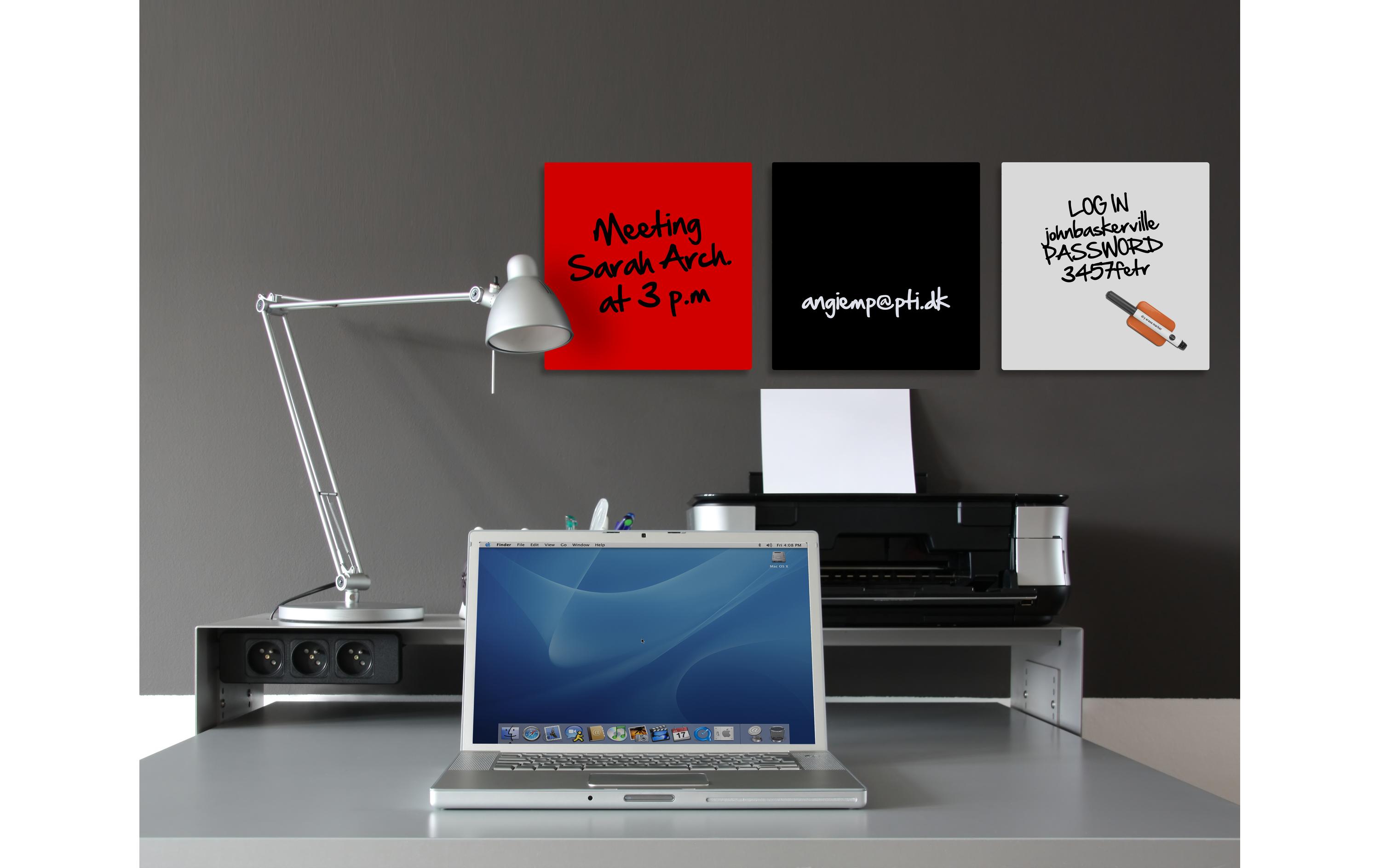 Bi-Office Magnethaftendes Glassboard 38 cm x 38 cm, Schwarz Bi-Office Magnethaftendes Glassboard 38 cm x 38 cm, Schwarz