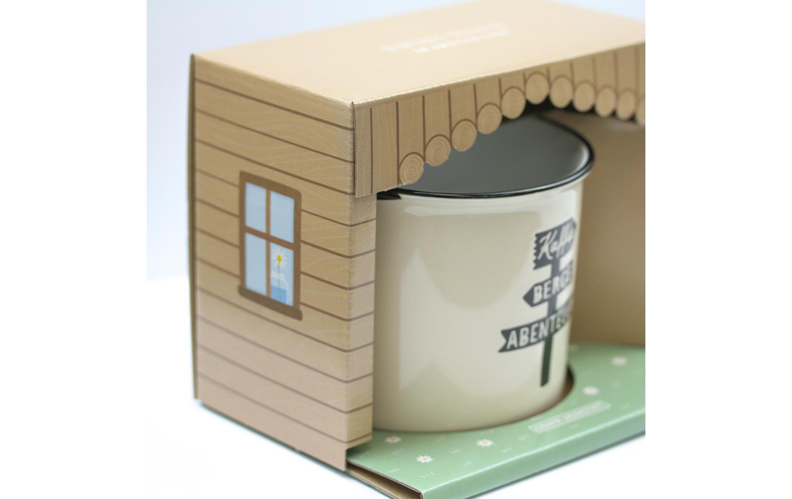 Grafik Werkstatt Vintage Becher Bergglück, Kaffee, Berge, Abenteuer