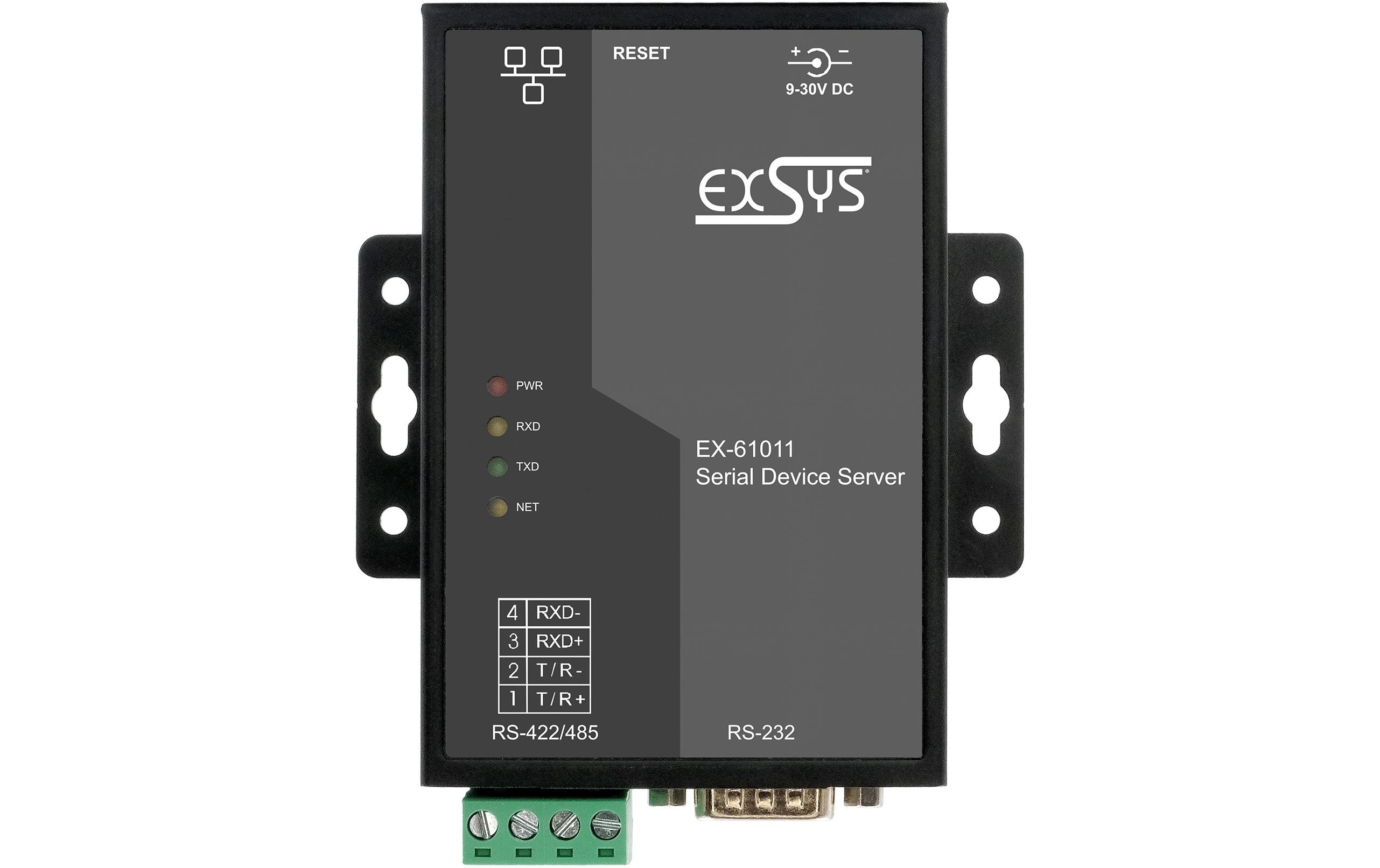 Exsys Serieller Geräteserver EX-61011 1-Port-RS-232/422/485 Exsys Serieller Geräteserver EX-61011 1-Port-RS-232/422/485