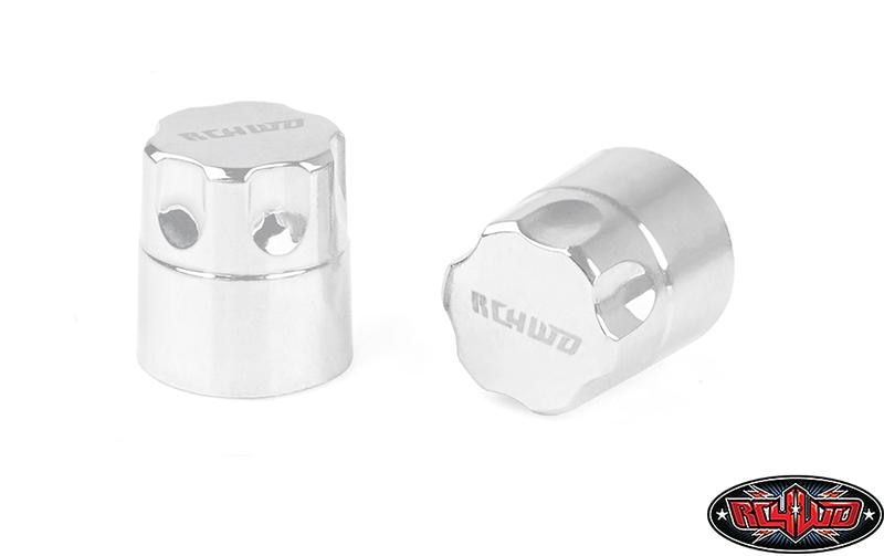 RC4WD Radmuttern M4 Rally Locking Hub Chrom, 2 Stück, 1:10