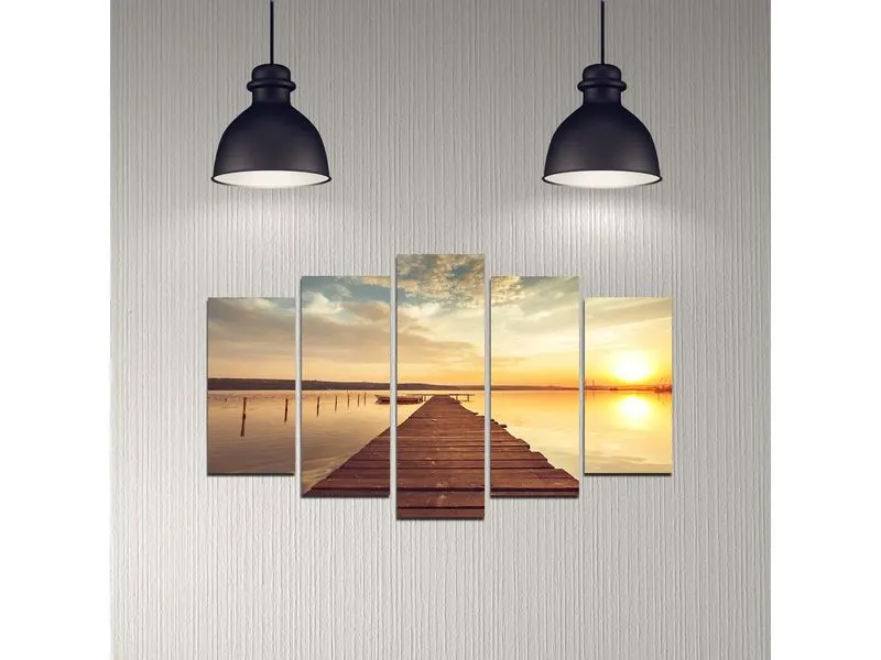 Wallxpert Bild Seesteg 5-teilig, 110 x 60 cm Wallxpert Bild Seesteg 5-teilig, 110 x 60 cm