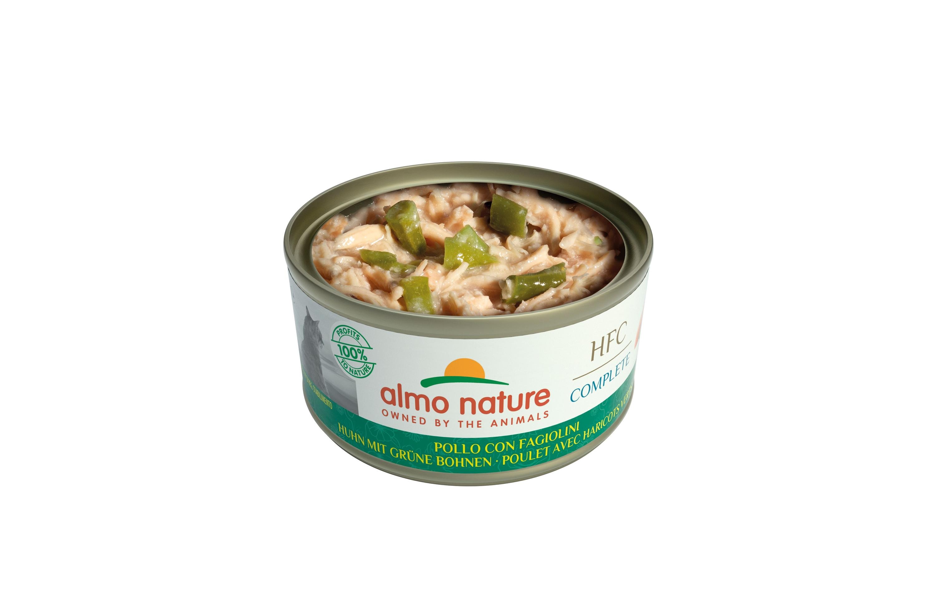 Almo Nature Nassfutter HFC Complete Huhn mit Grünen Bohnen, 24 x 70 g
