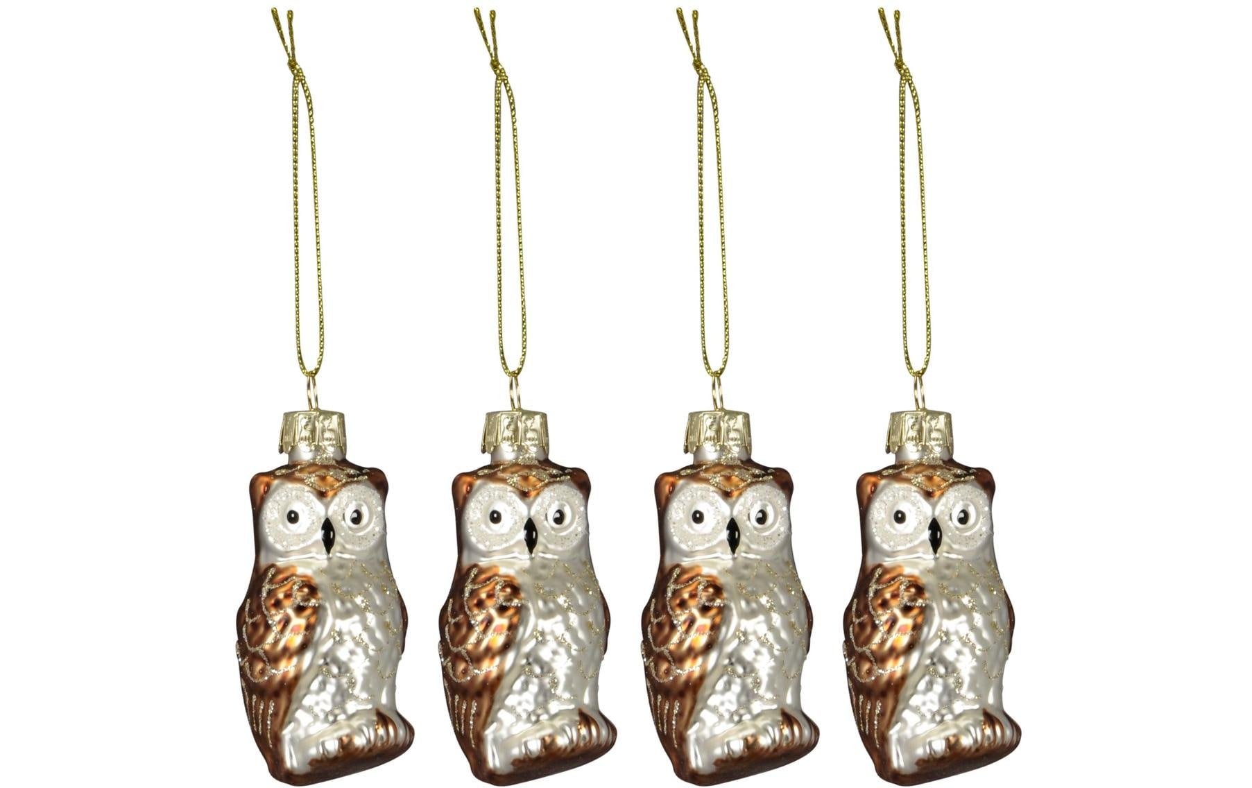COCON Weihnachtsschmuck Eule, 4 Stück