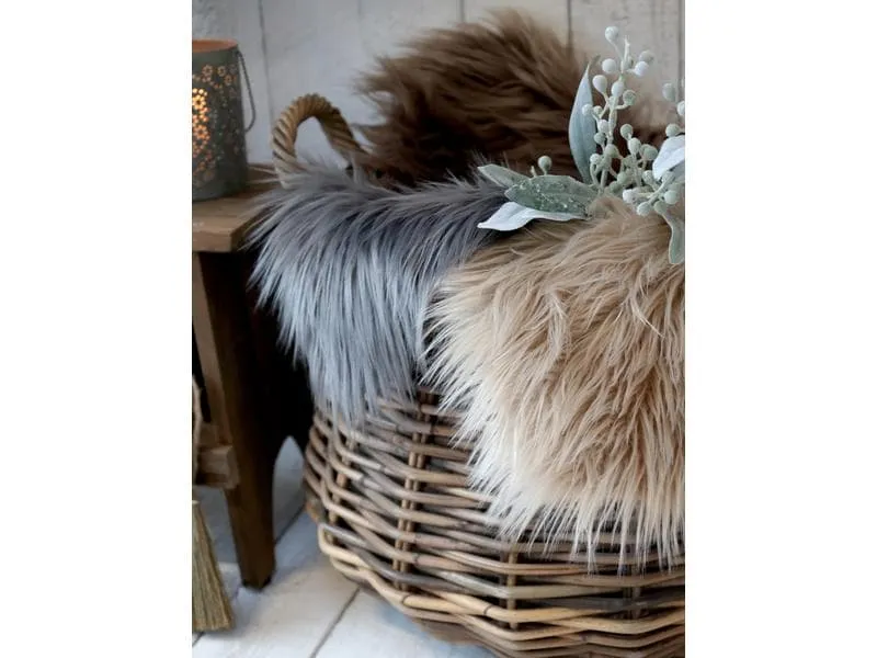 Chic Antique Pelzimitat 40 x 40 cm, Grau Chic Antique Pelzimitat 40 x 40 cm, Grau