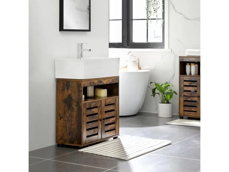 VASAGLE Waschbeckenunterschrank 60 x 63 cm, Braun