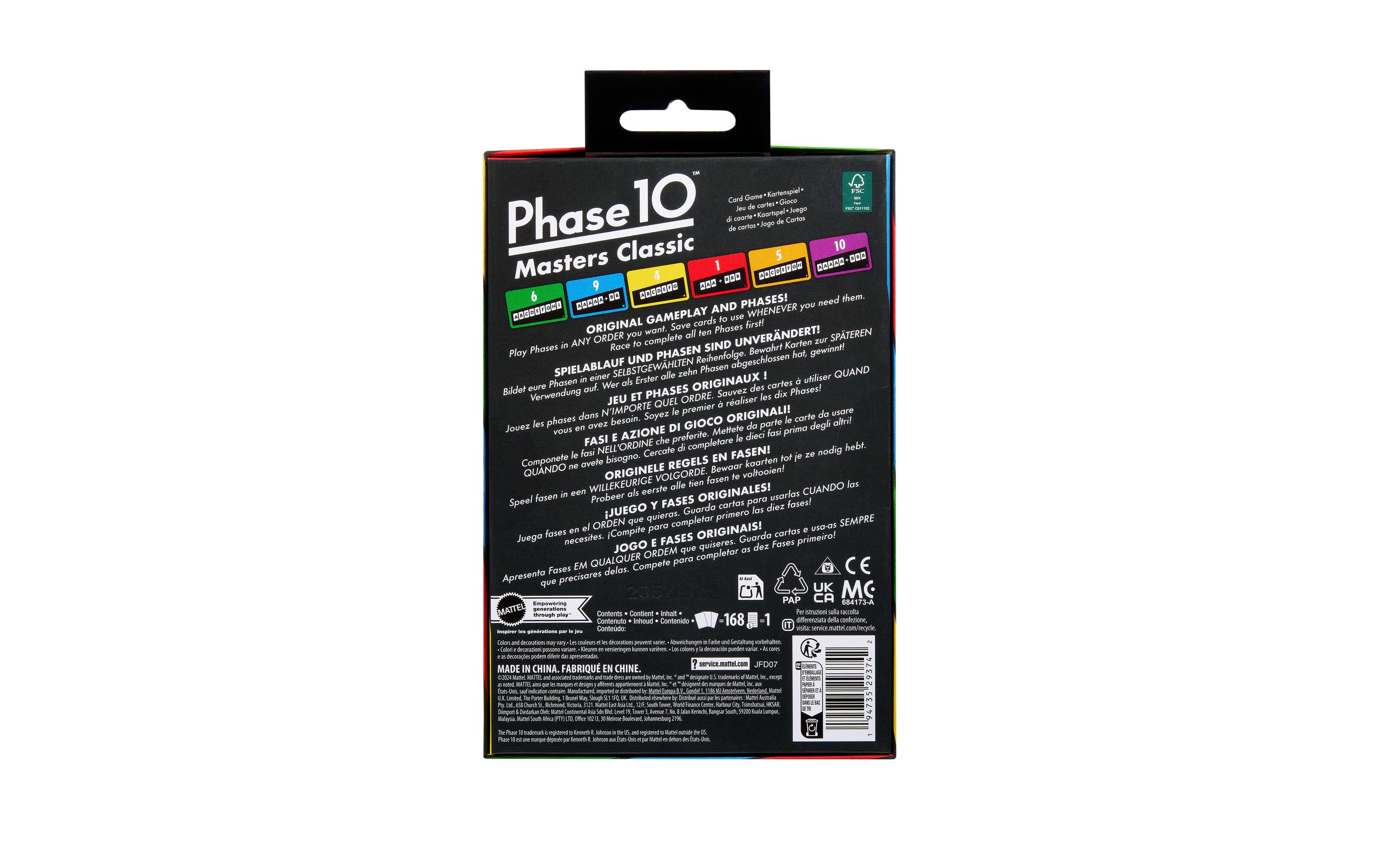 Mattel Spiele Kartenspiel Phase 10 Masters Classic