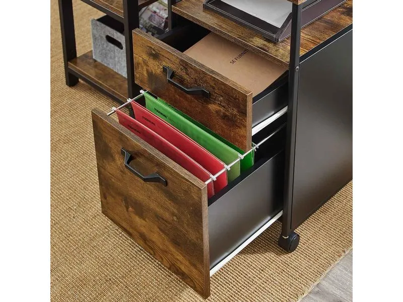 VASAGLE Multifunktionswagen mit 2 Schubladen 41 x 66 cm