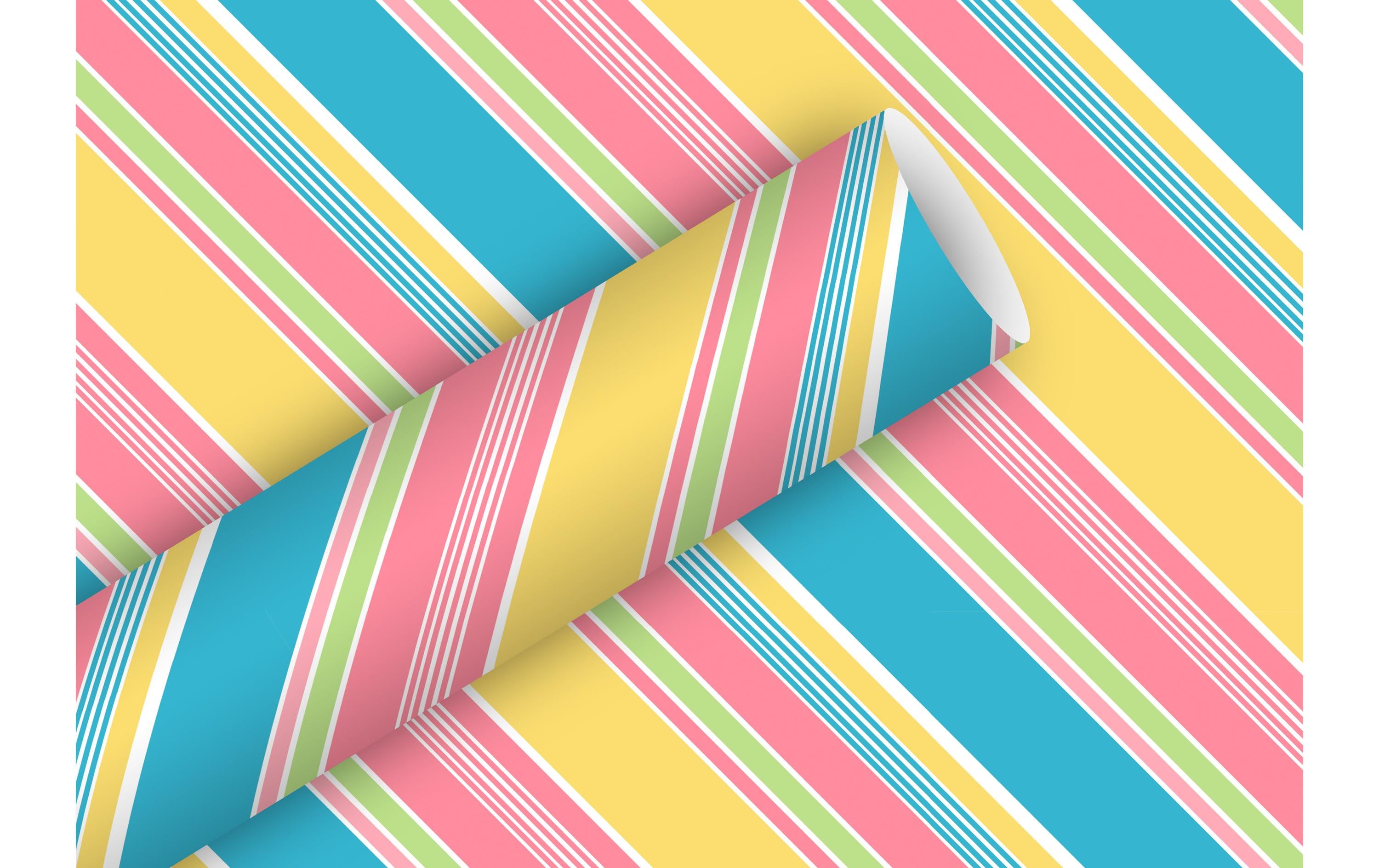 Braun + Company Geschenkpapier Chicago 2 m x 70 cm, Blau/Rosa