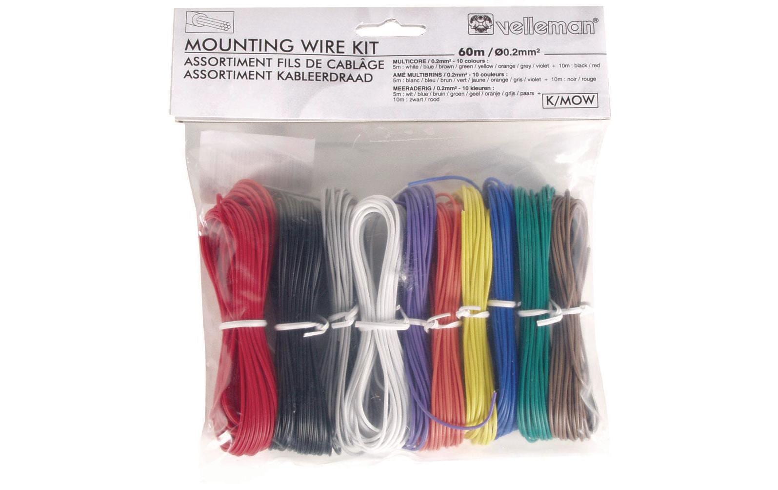 Velleman Kabel K/MOW Litze 0.2mm², 60m, 10 Stück Velleman Kabel K/MOW Litze 0.2mm², 60m, 10 Stück