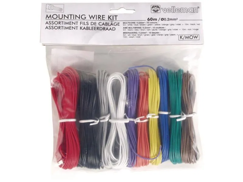 Velleman Kabel K/MOW Litze 0.2mm², 60m, 10 Stück