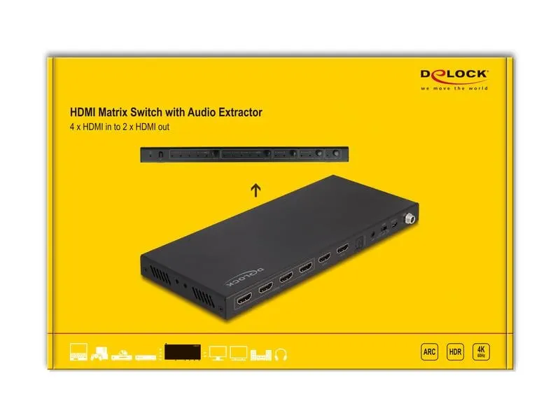 Delock Matrix Switcher HDMI 4K 60Hz mit Audio Extraktor Delock Matrix Switcher HDMI 4K 60Hz mit Audio Extraktor