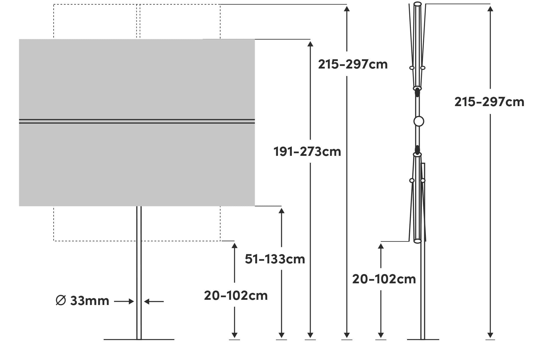 Suncomfort by Glatz Sonnenschirm Flex Roof 195 x 140 cm, Light Taupe