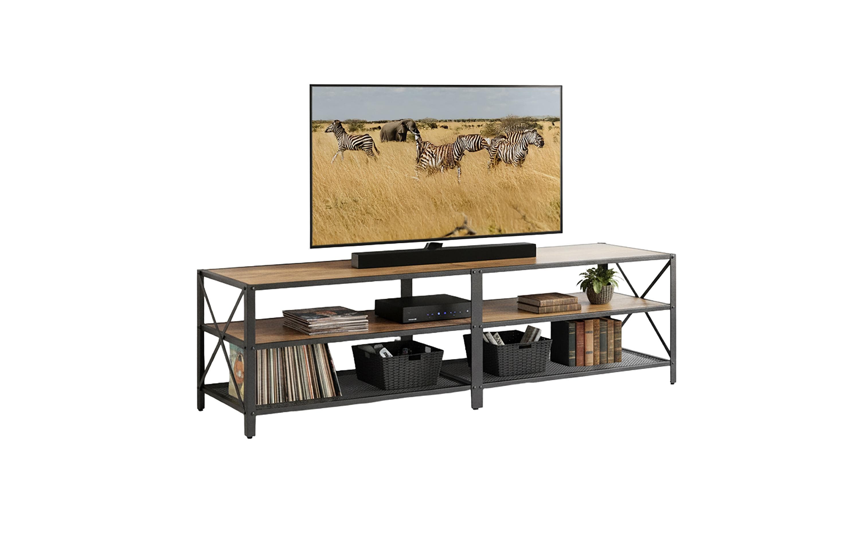 relaxdays für 75 Zoll TV 52 x 180 cm Schwarz