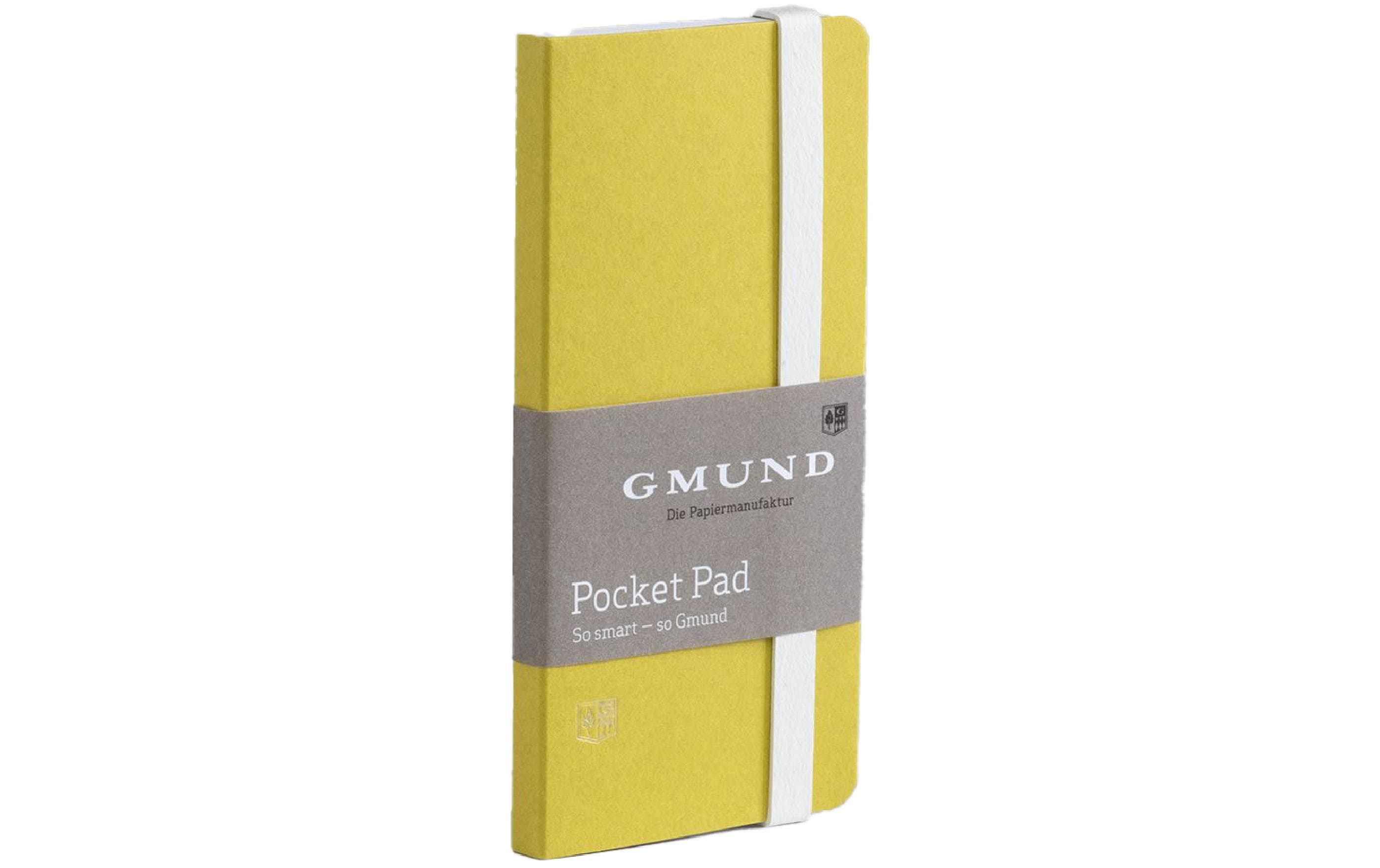 Gmund Notizbuch Pocket Pad 6.7 x 13.8 cm, Blanko, Gelbgrün