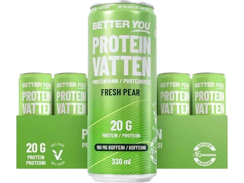 Better You Soda Vegan Protein Soda Fresh Pear, koffeinhaltig 24 x 330 ml