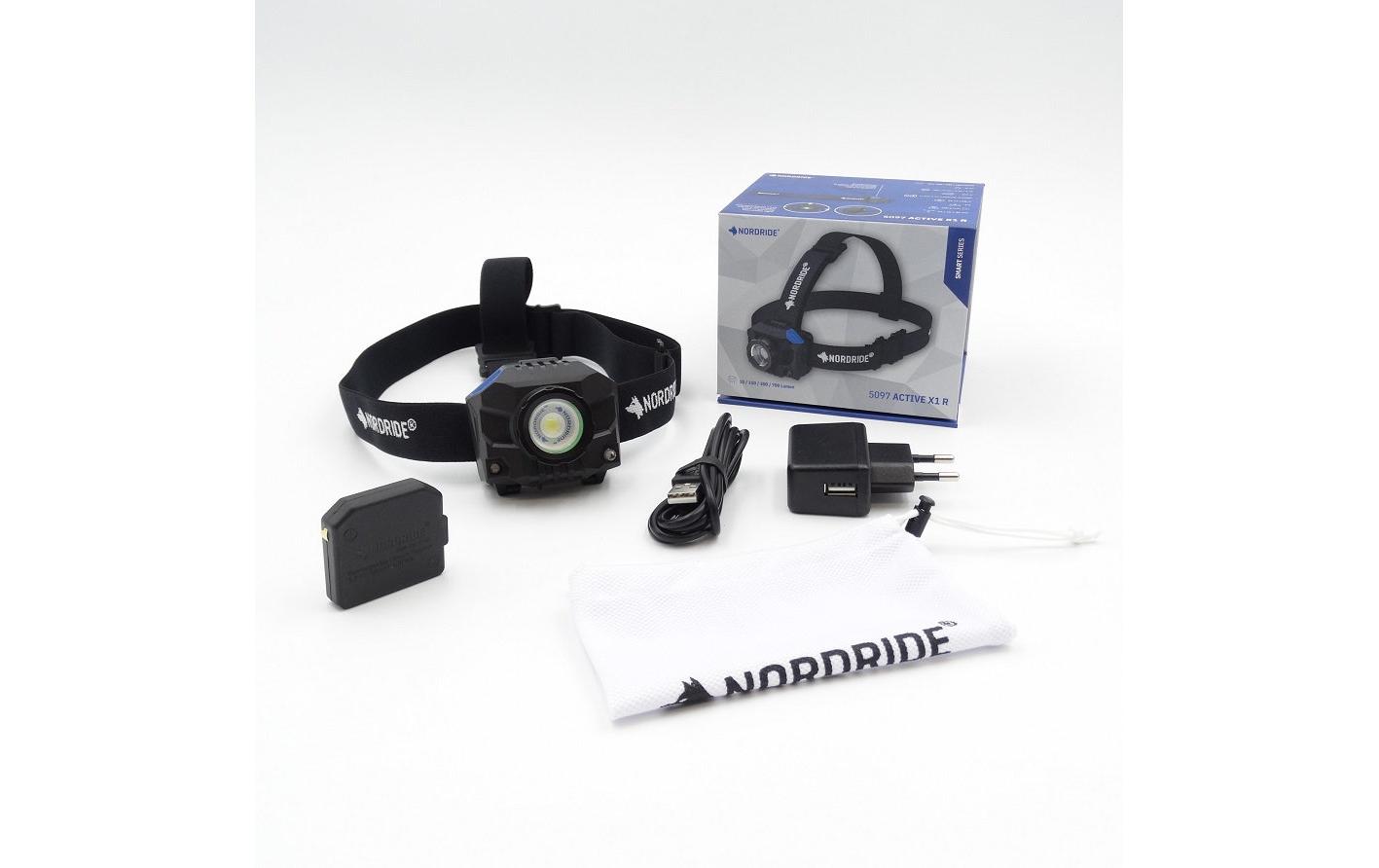 Nordride Stirnlampe LED Active X1 R, 700 Lumen, IP65, Schwarz