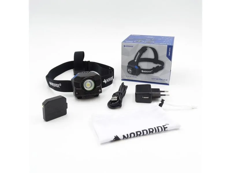 Nordride Stirnlampe LED Active X1 R, 700 Lumen, IP65, Schwarz