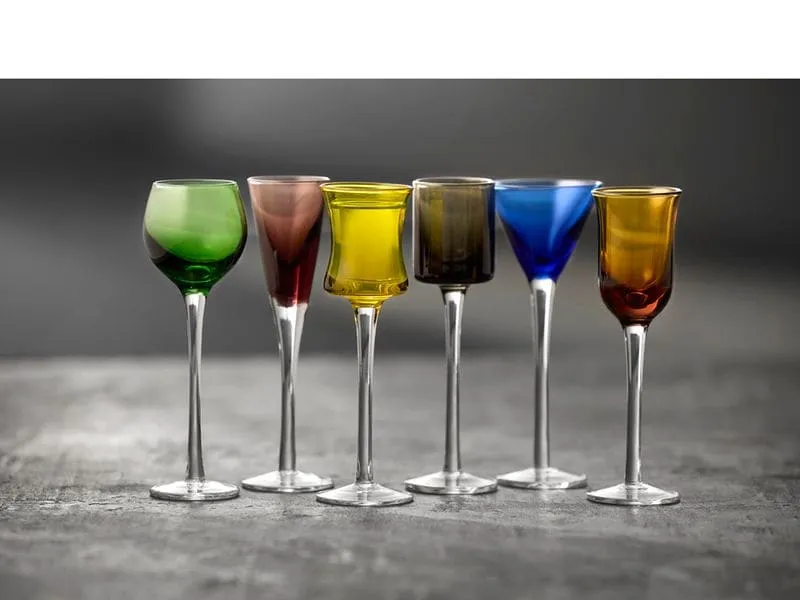 Lyngby Schnapsglas Coloured Glas 6 Stück, assortiert