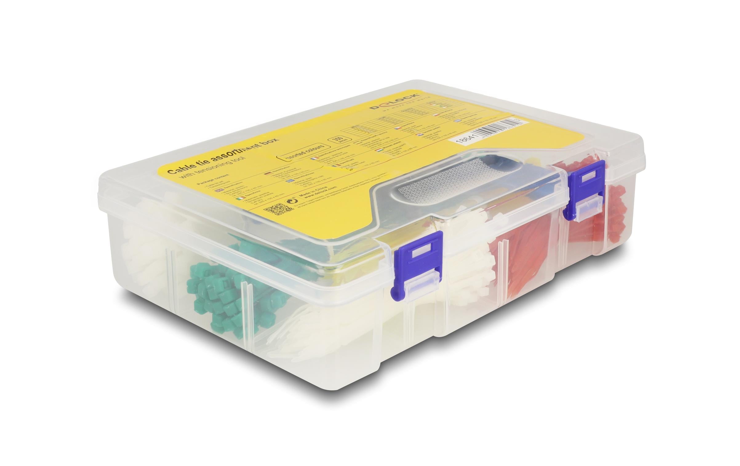 Delock Kabelbinder Sortimentsbox mit Spannwerkzeug 350-teilig Delock Kabelbinder Sortimentsbox mit Spannwerkzeug 350-teilig