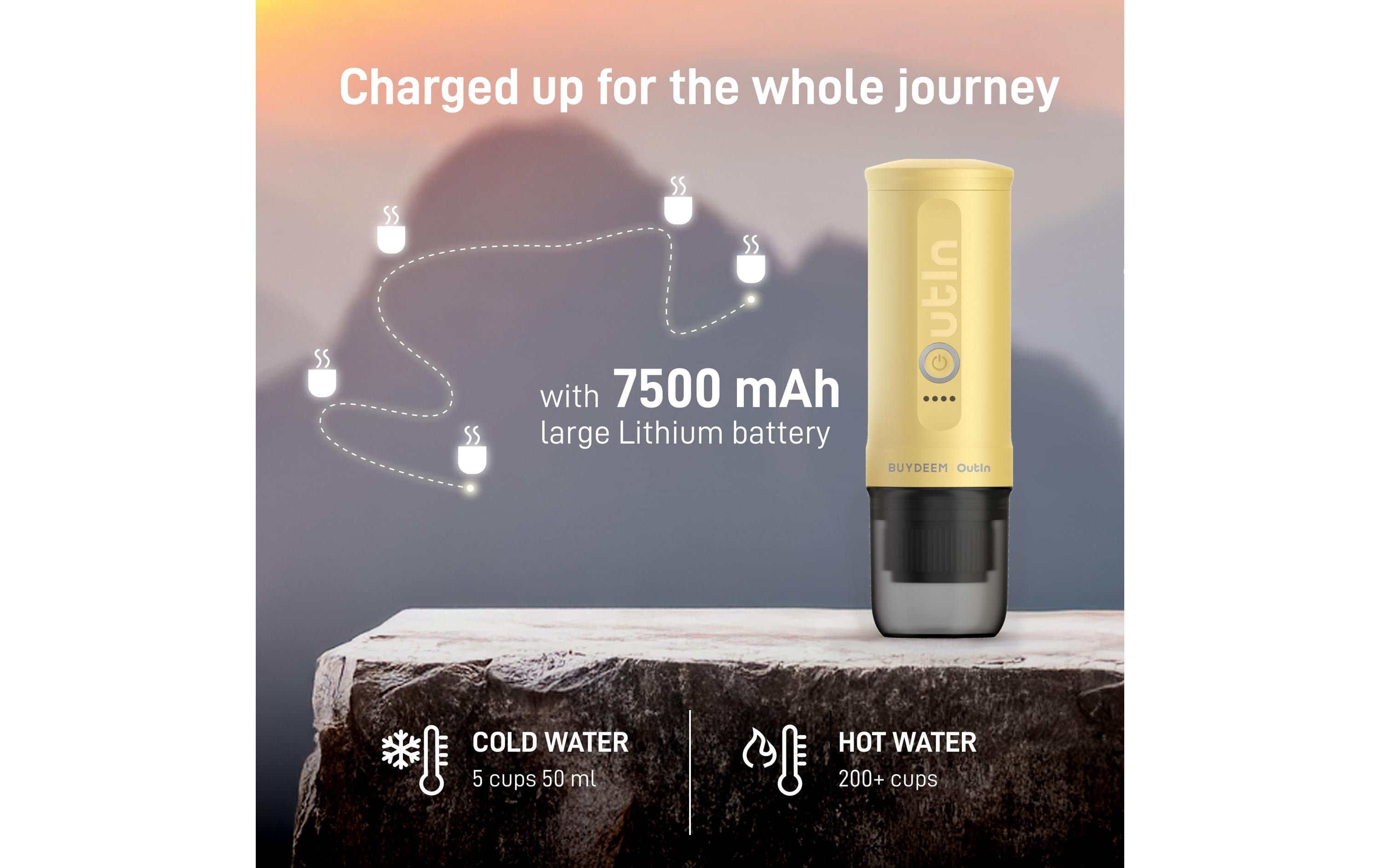 OUTIN Reisekaffeemaschine Nano Kapseln, Gelb