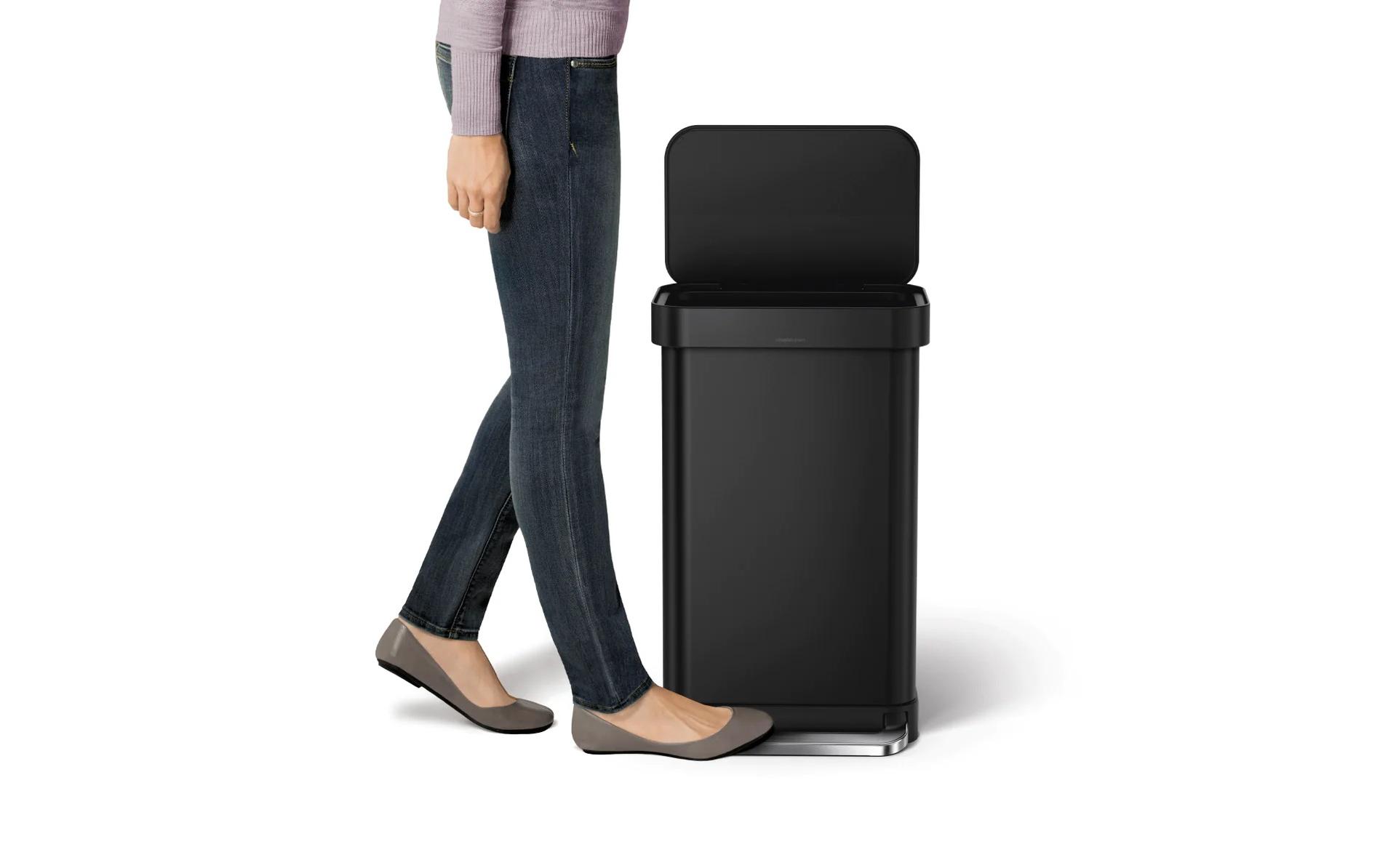 Simplehuman Treteimer 45 l, Schwarz matt