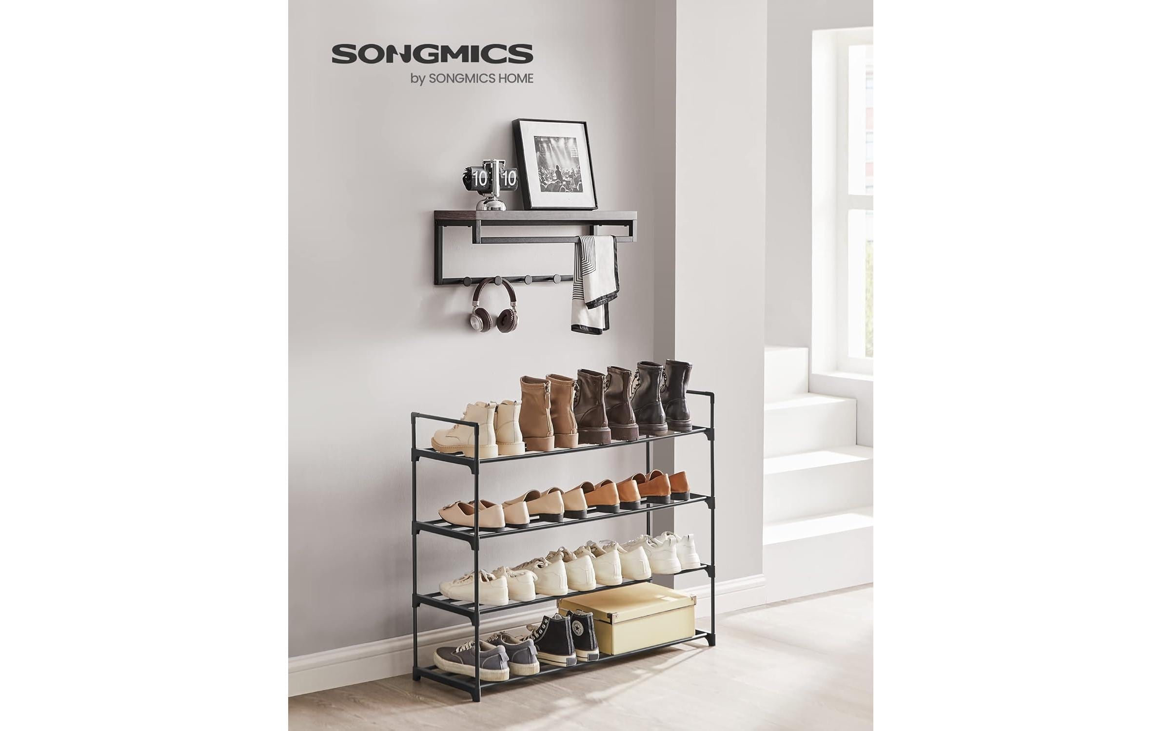 Songmics Schuhregal 92 x 74 cm, Schwarz