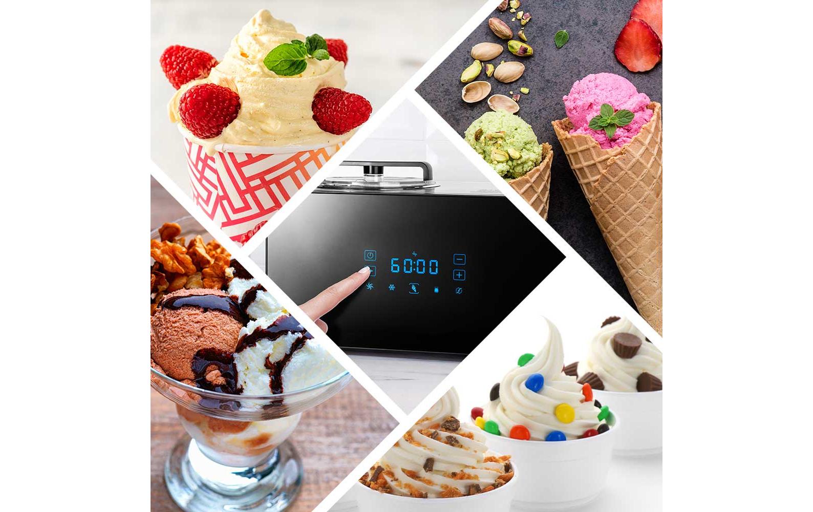 Gastroback Glacemaschine Advanced Control 1.5 l, Schwarz/Silber