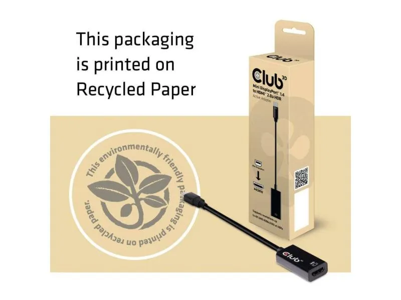 Club 3D Adapter Mini DP 1.4 - HDMI 2.0 HDR, 4K aktiv Club 3D Adapter Mini DP 1.4 - HDMI 2.0 HDR, 4K aktiv