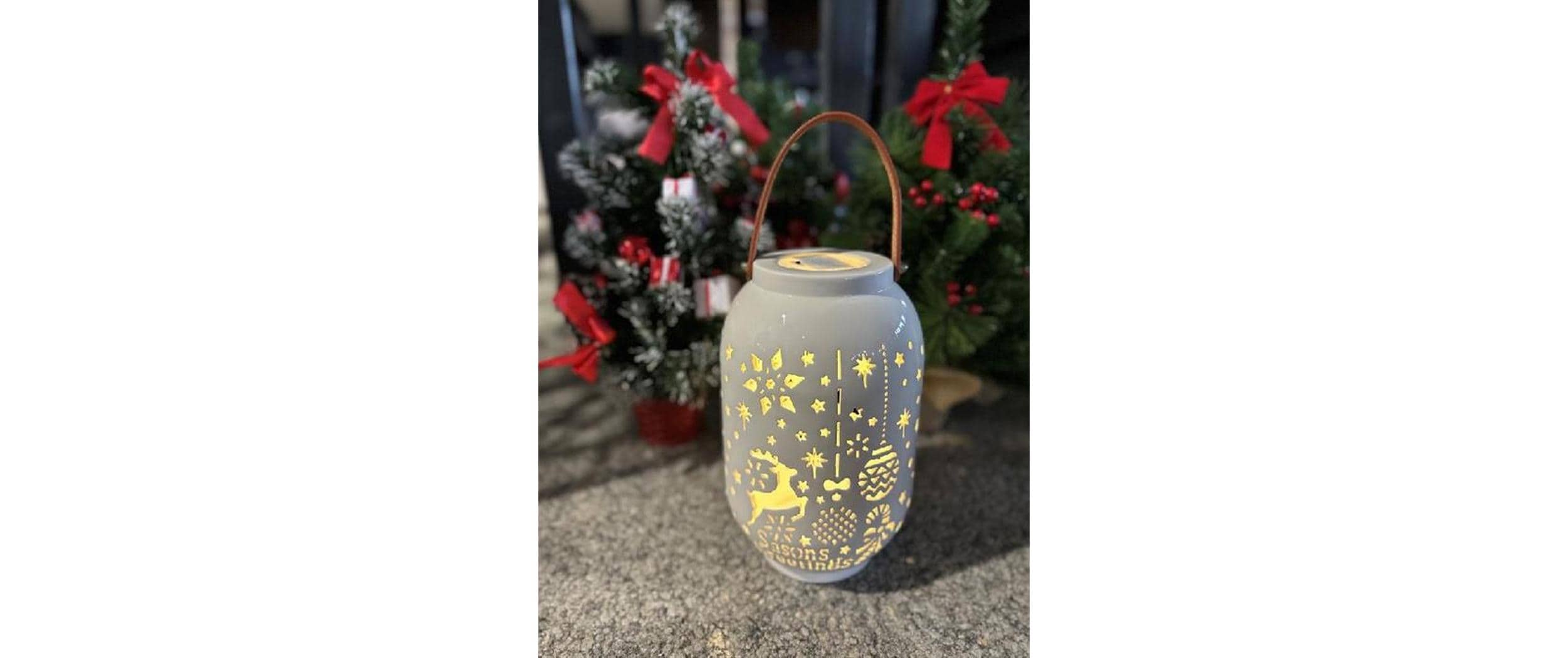 Dameco Laterne Xmas, 28 cm, Weiss