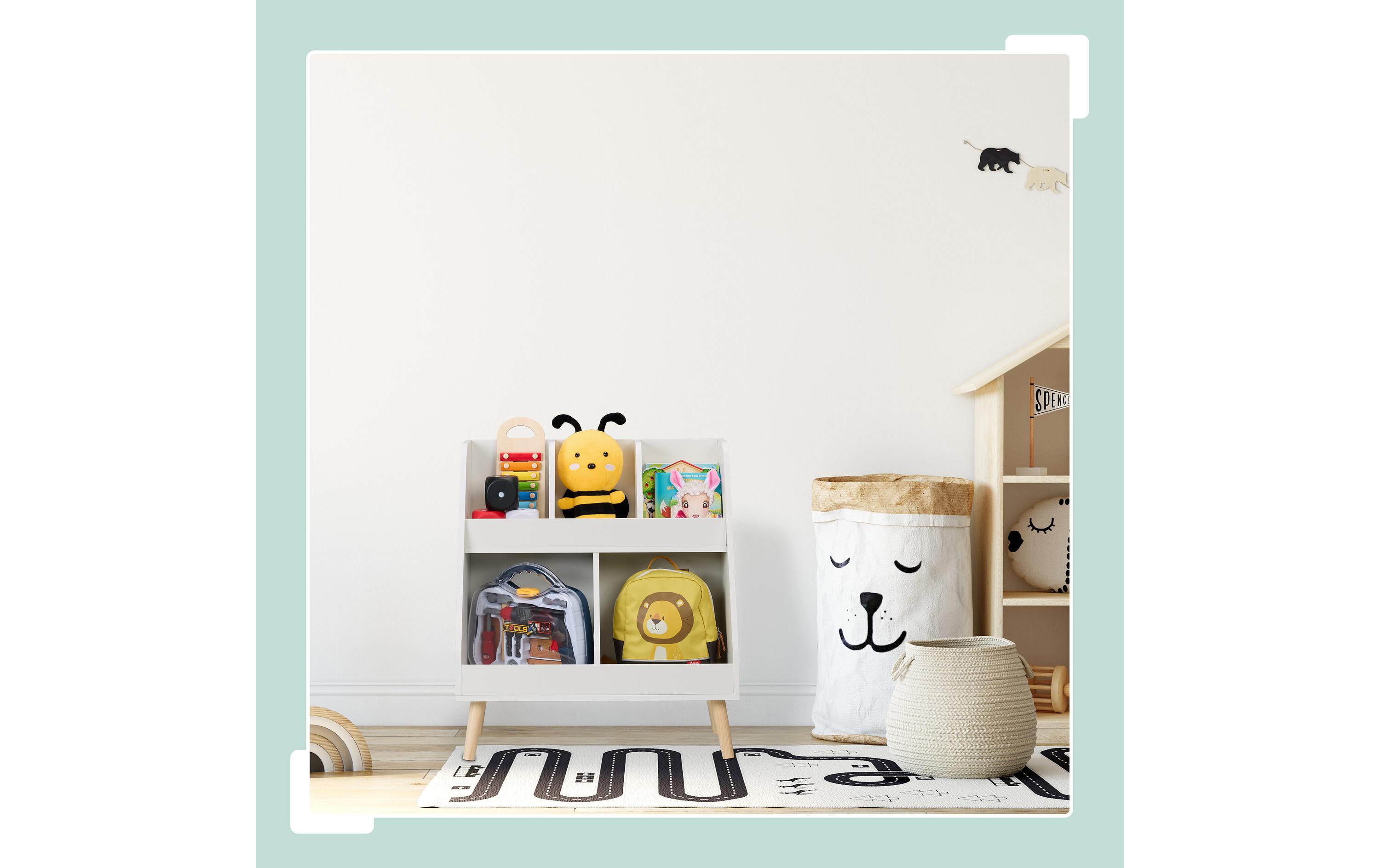 relaxdays Kinderregal mit 5 Fächern Hellbraun; Weiss