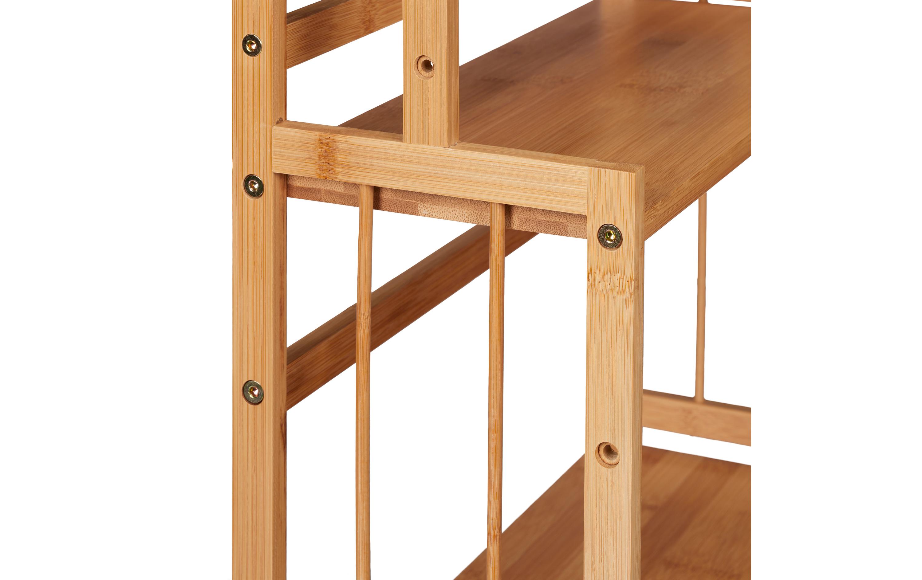 relaxdays Gewürzregal Bambus 3 Etagen Hellbraun