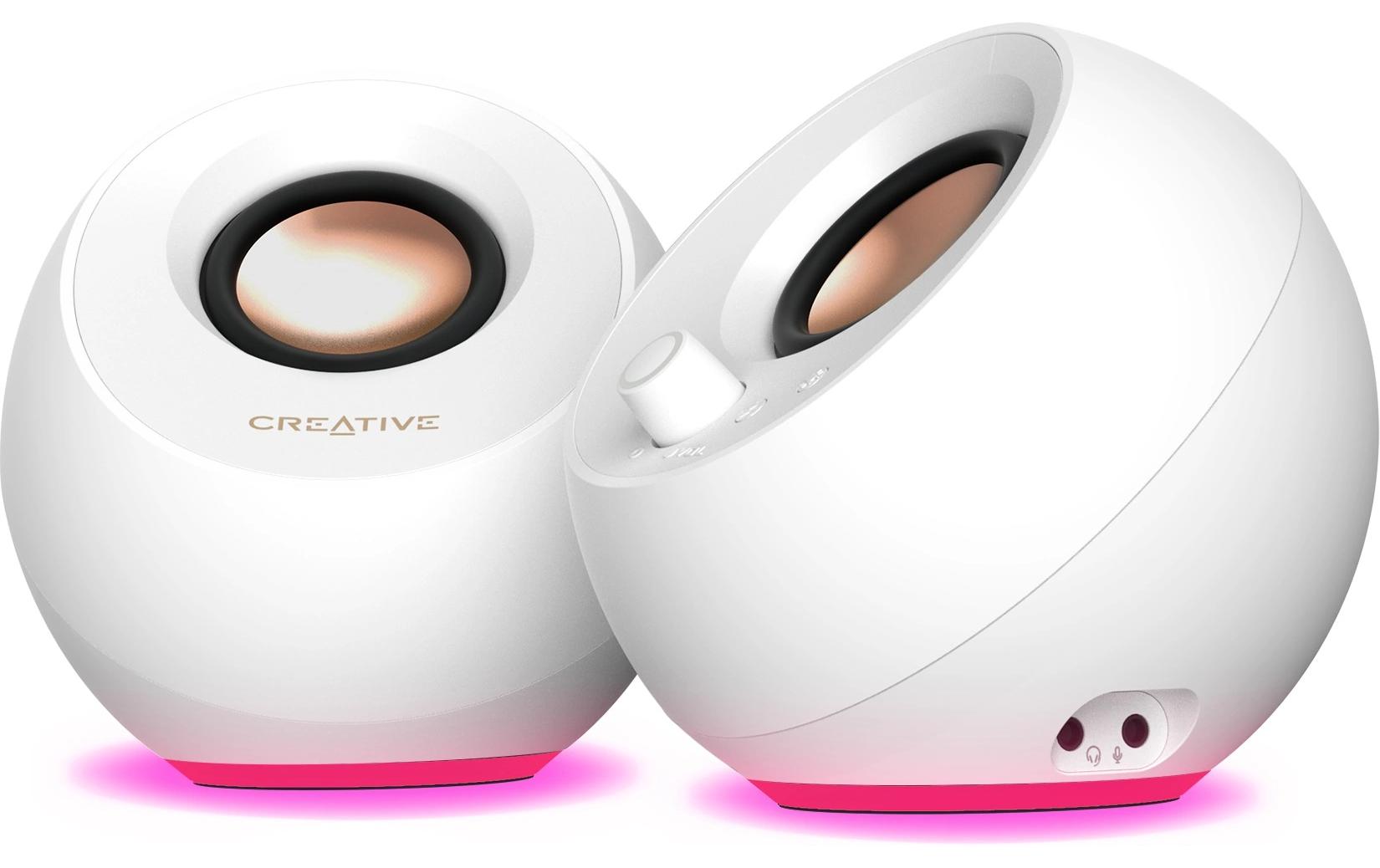 CREATIVE PC-Lautsprecher Pebble Pro weiss