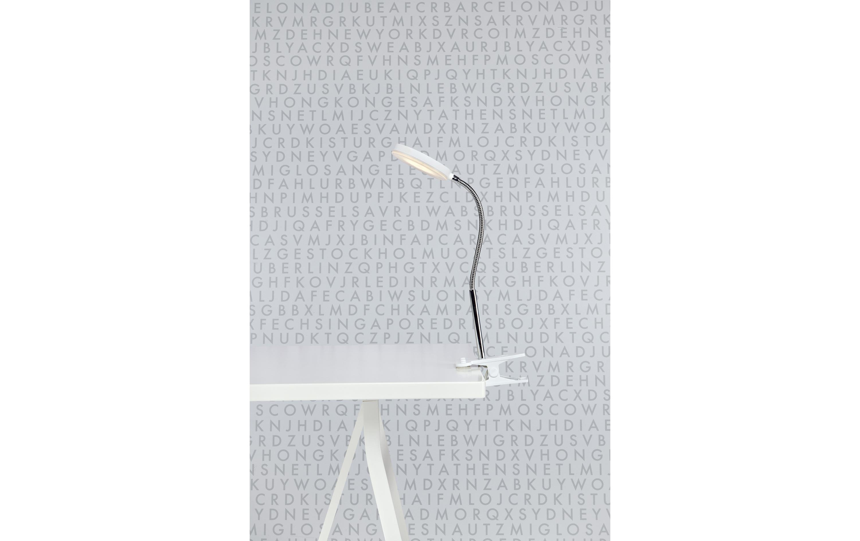 Markslöjd Schreibtischleuchte Flex Clip, 3000K, 5W, Weiss/Chrom