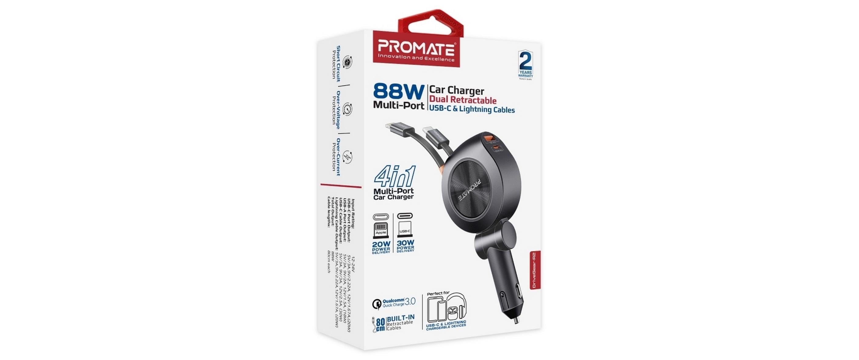 Promate Autoladegerät DriveGear-R2 88 Watt