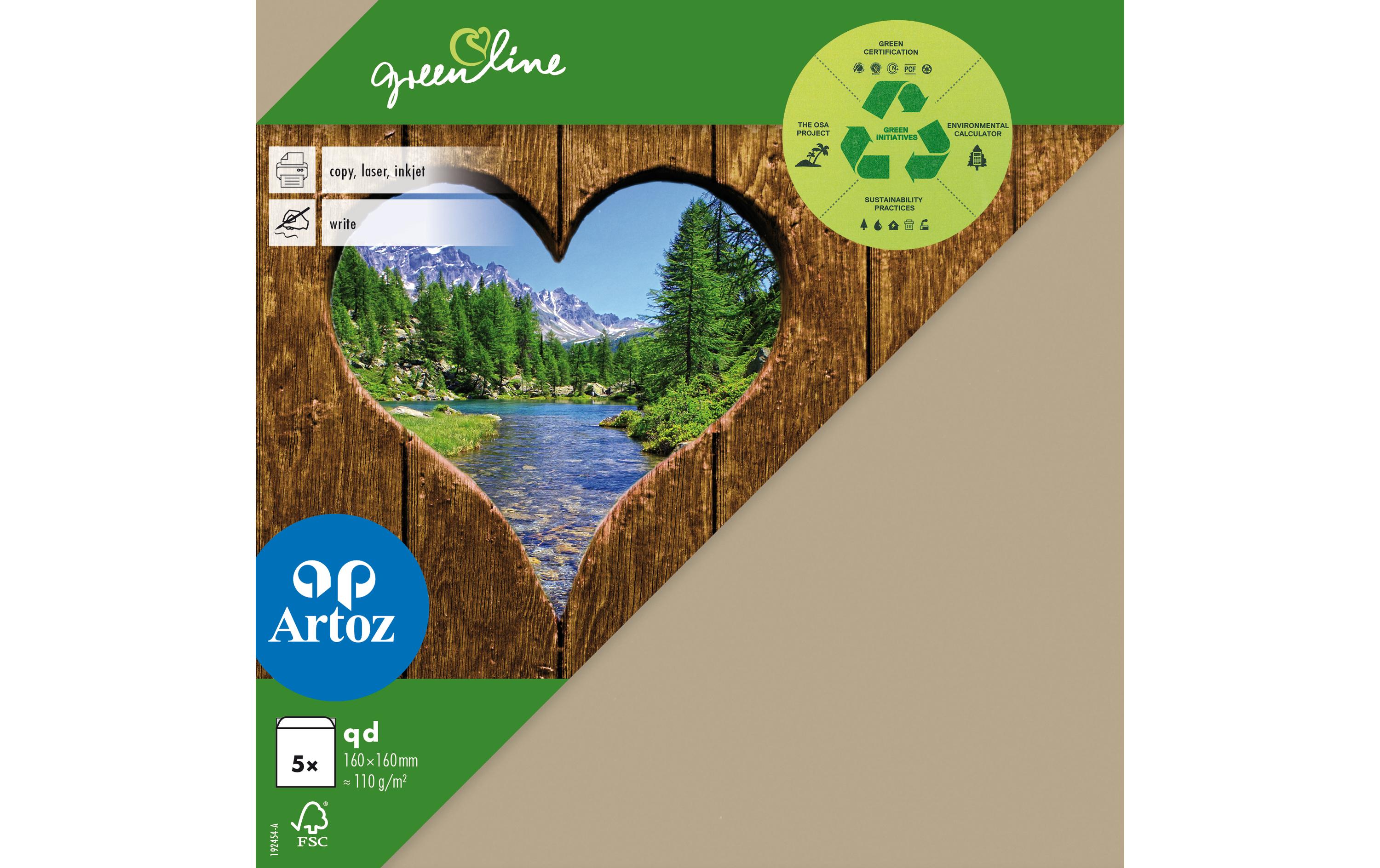 Artoz Couvert Green Line 16 x 16 cm, 5 Stück, Hellbraun