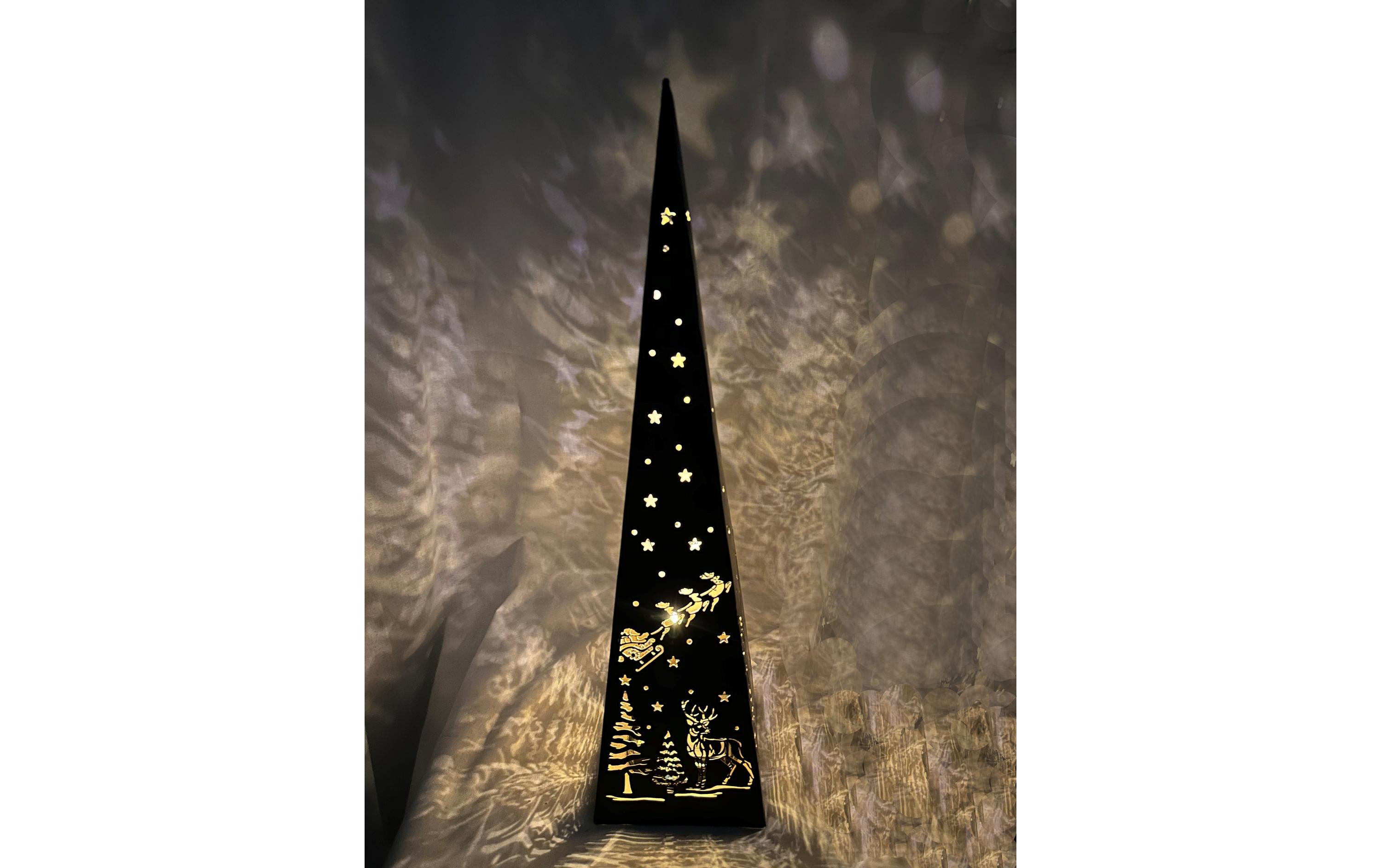 Dameco Tischdeko Pyramide Forest, 20 LEDs, 40 cm, Schwarz