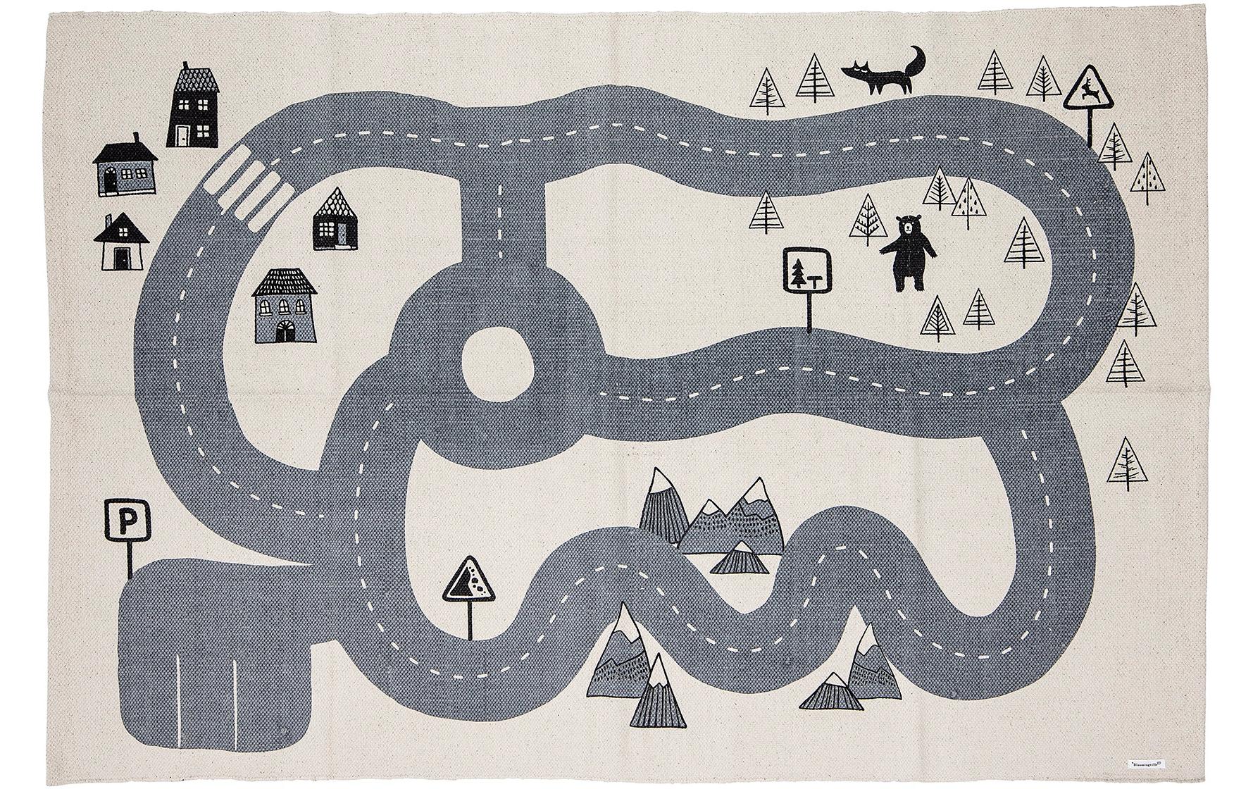 Bloomingville Spielteppich Dennis 150 x 100 cm, Grau/Weiss Bloomingville Spielteppich Dennis 150 x 100 cm, Grau/Weiss