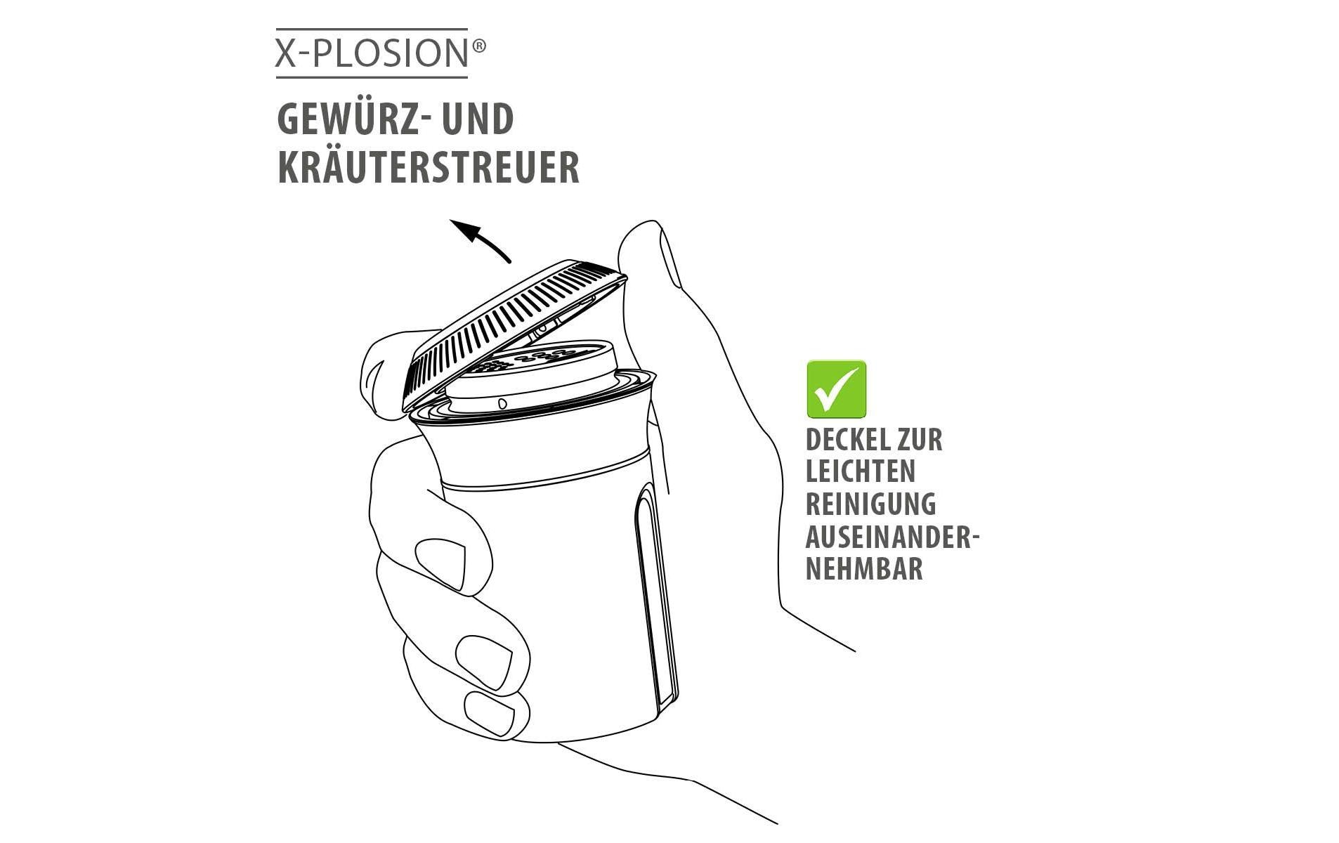 GEFU Gewürzstreuer X-Plosion Schwarz/Transparent