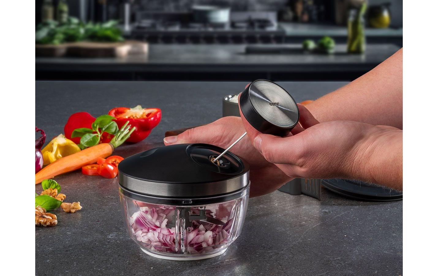 GEFU Hacker Zizo 450 ml, Transparent/Schwarz/Silber