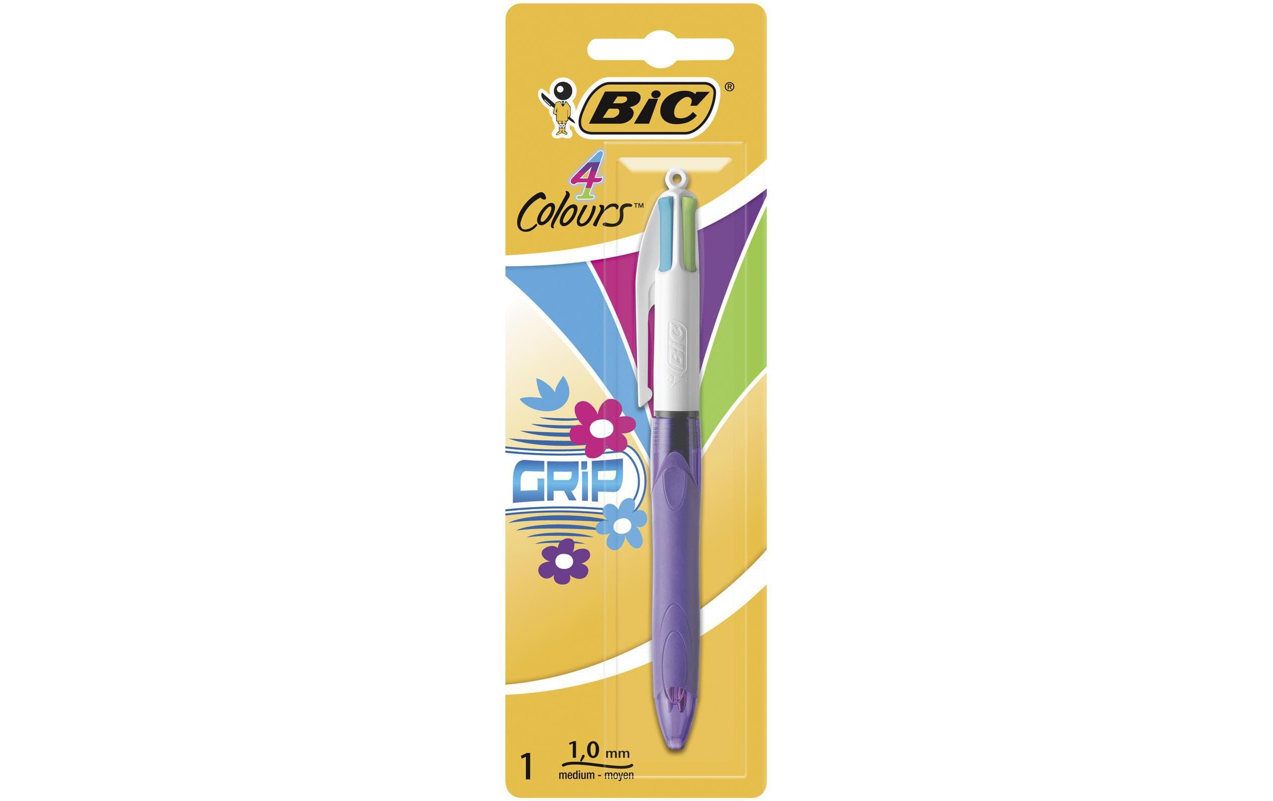 BIC Mehrfarbenkugelschreiber 4 Colours Grip Fun 0.4 mm, 1 Stück
