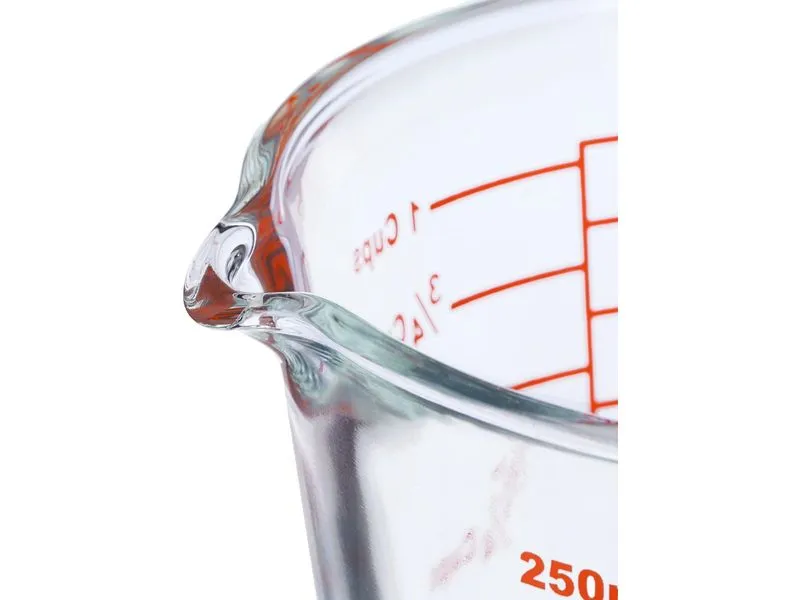 relaxdays Messbecher 250 ml, Rot/Transparent relaxdays Messbecher 250 ml, Rot/Transparent