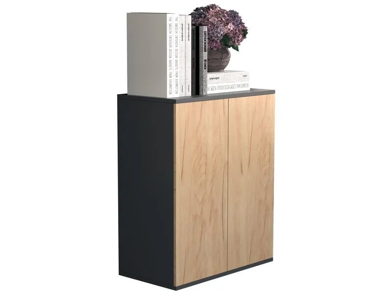 VCM Kommode Dalosa 60 x 73 cm, Braun/Grau