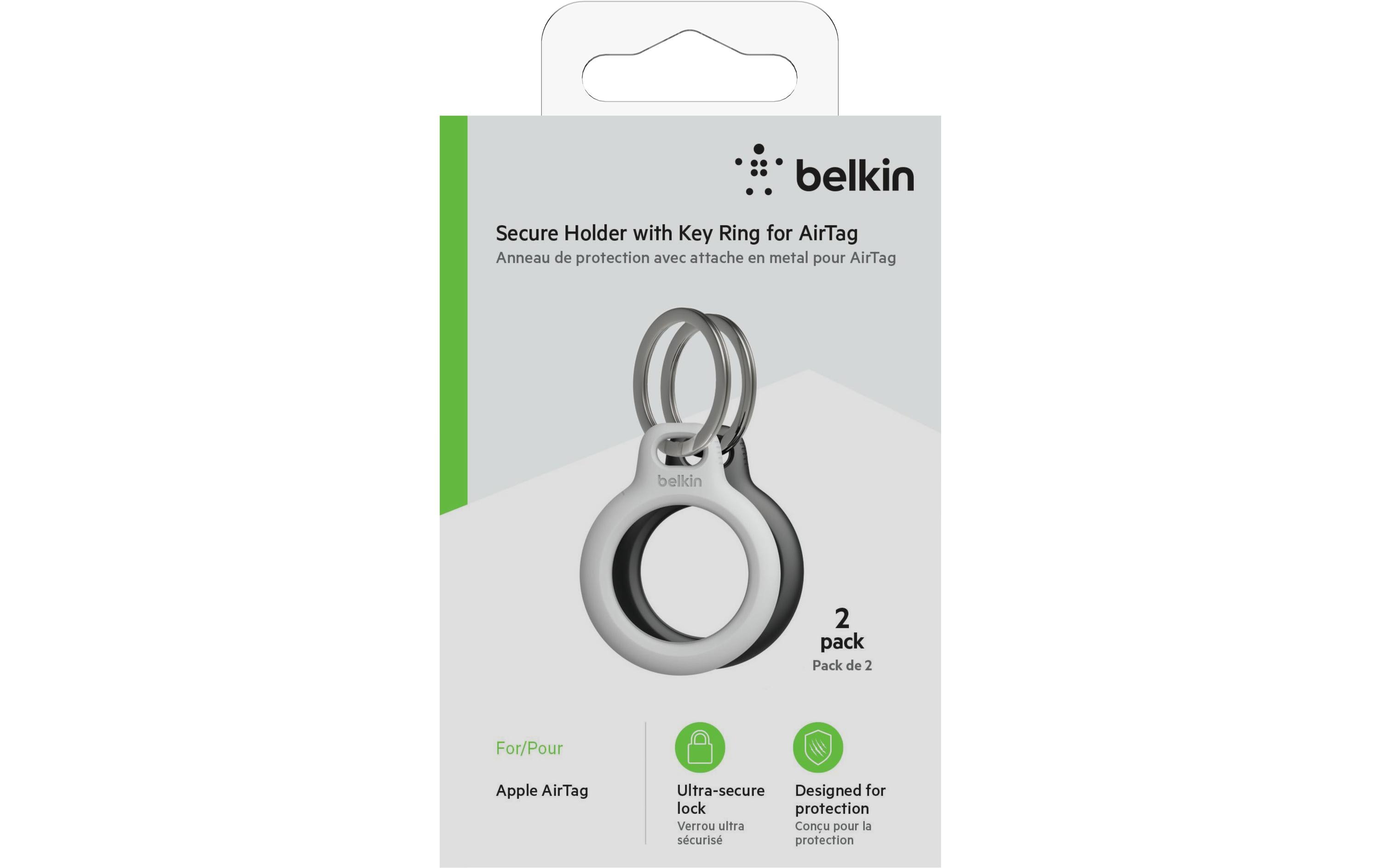 Belkin Secure Holder für Apple AirTag 2er Pack Schwarz/Weiss